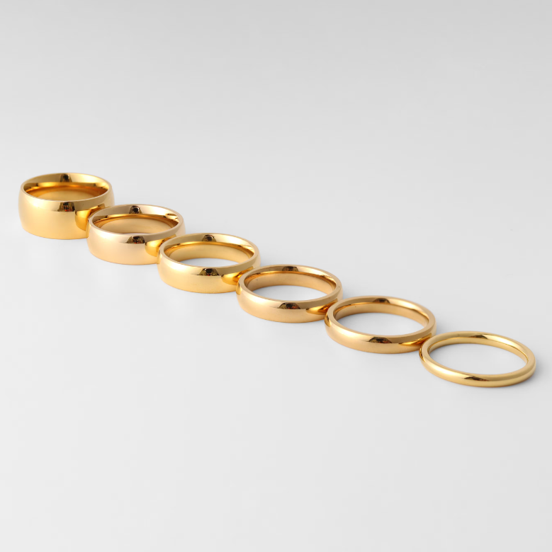 Gold Stainless Steel Ring Lifestyle Sizes