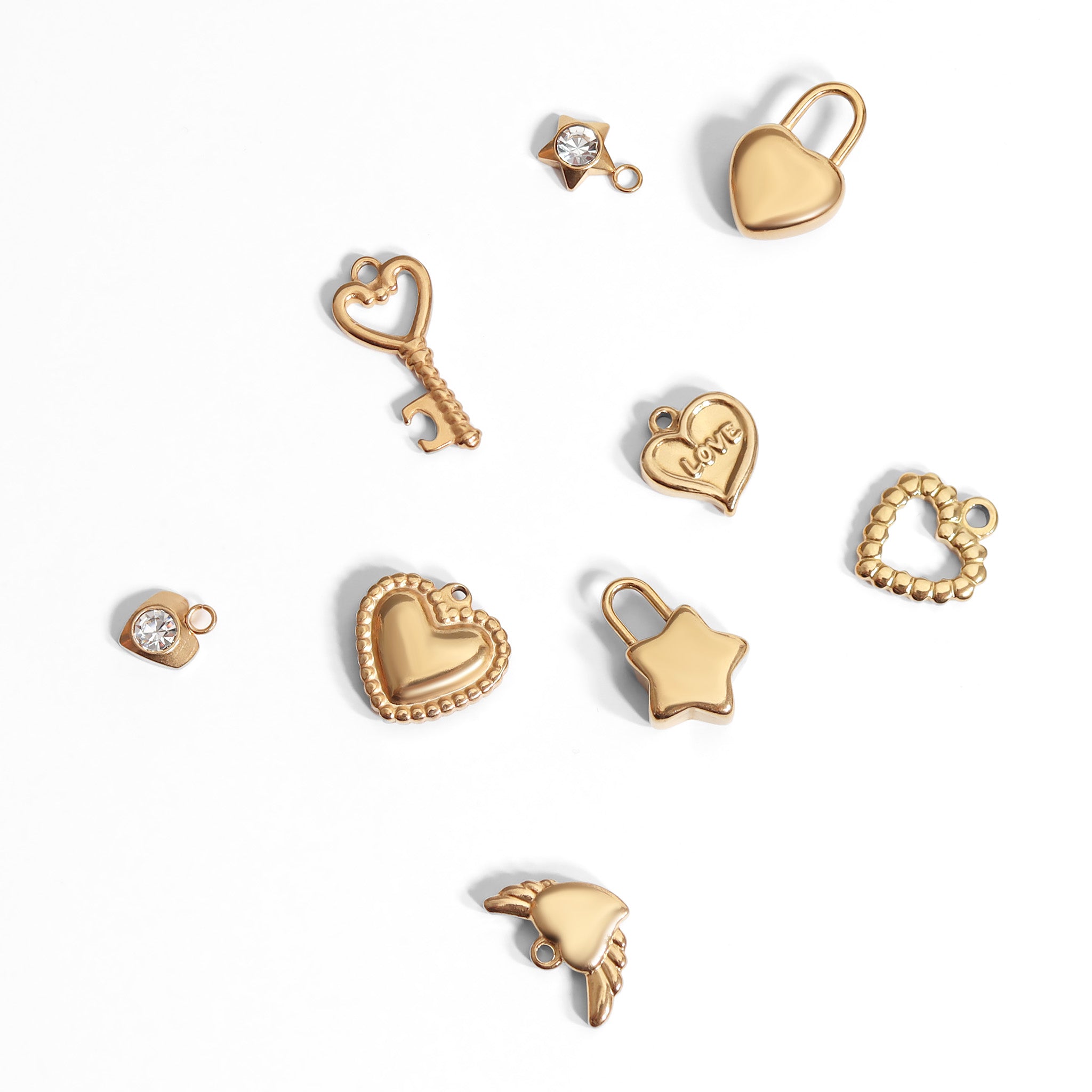 Heart Padlock Charm – 18K Gold PVD Coated Stainless Steel Hypoallergenic Jewelry