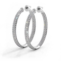 Moissanite Hoop Earrings – 2.5 CTW Triple Row Hoops With Vault Lock Clasp