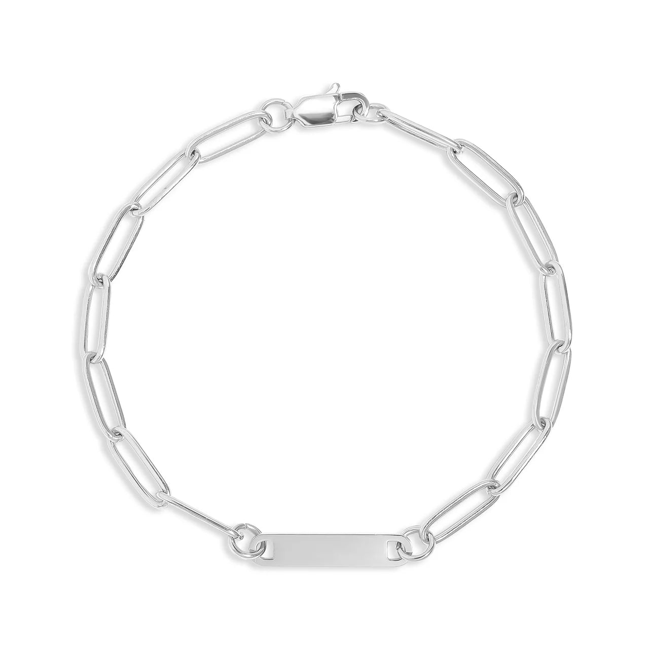 Engraved Gold Paperclip Bracelet – Customizable 18K Gold Plated Chain Jewelry