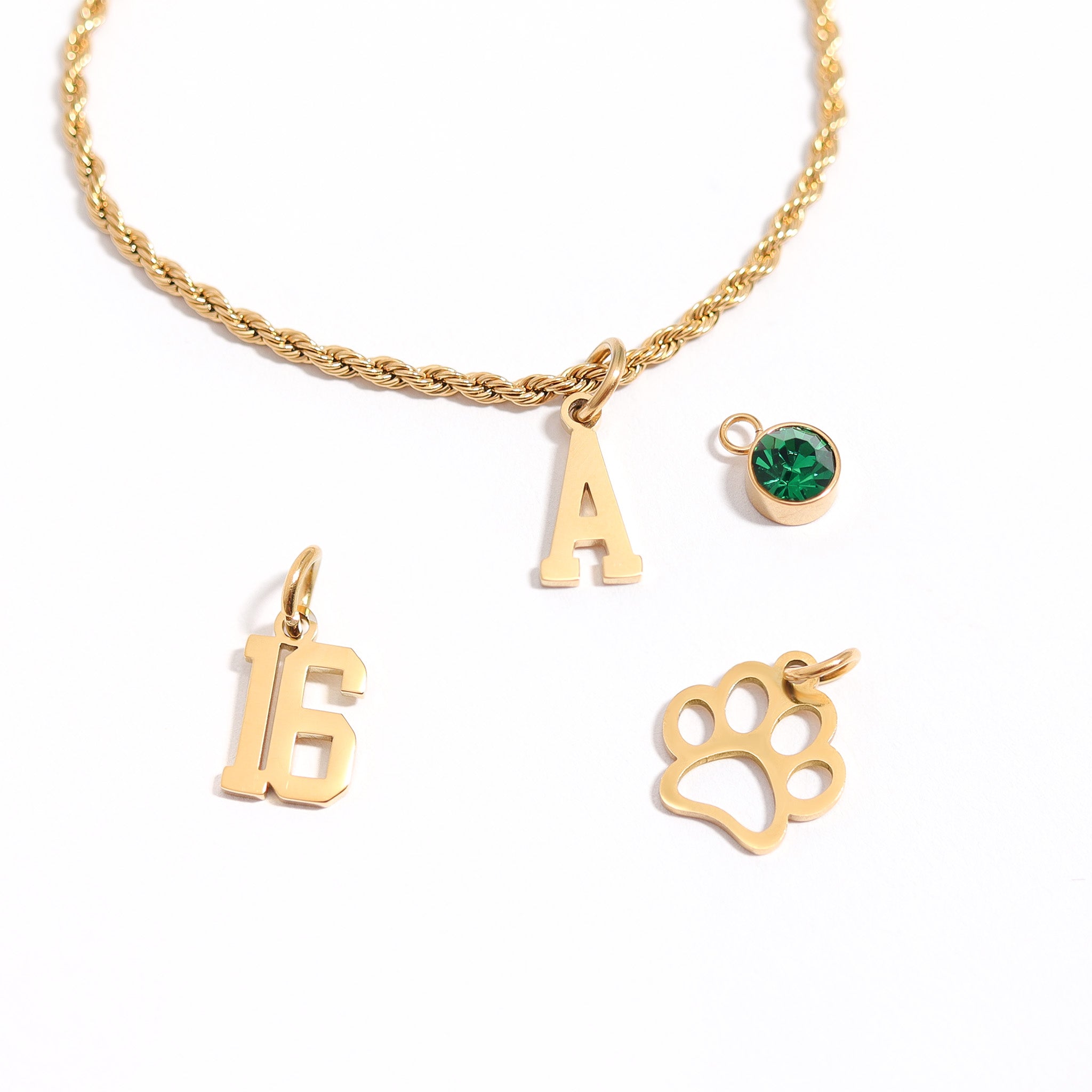 Gold Sport Number Pendant – Small 18K PVD Coated Stainless Steel Charm