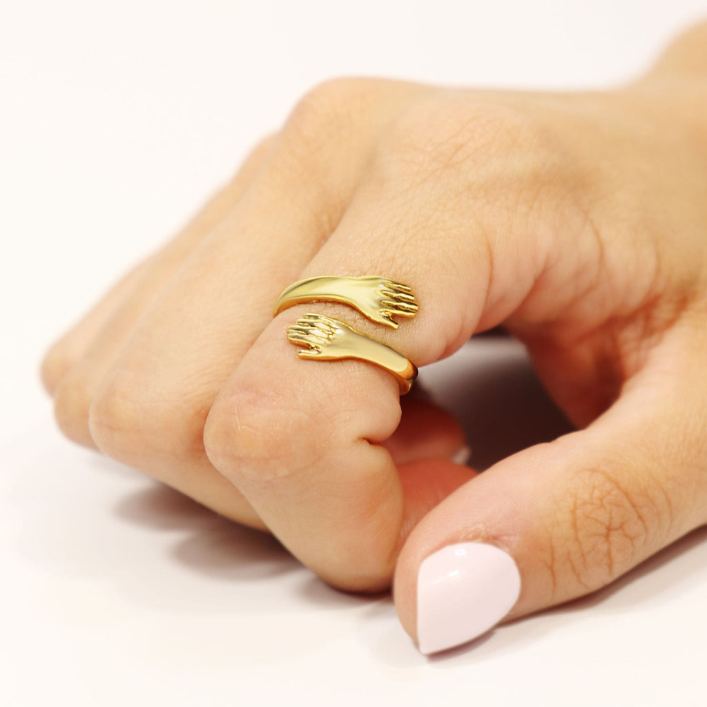 Gold Hug Ring – 18K Gold Durable Stainless Steel Ring | Hypoallergenic Jewelry Gift