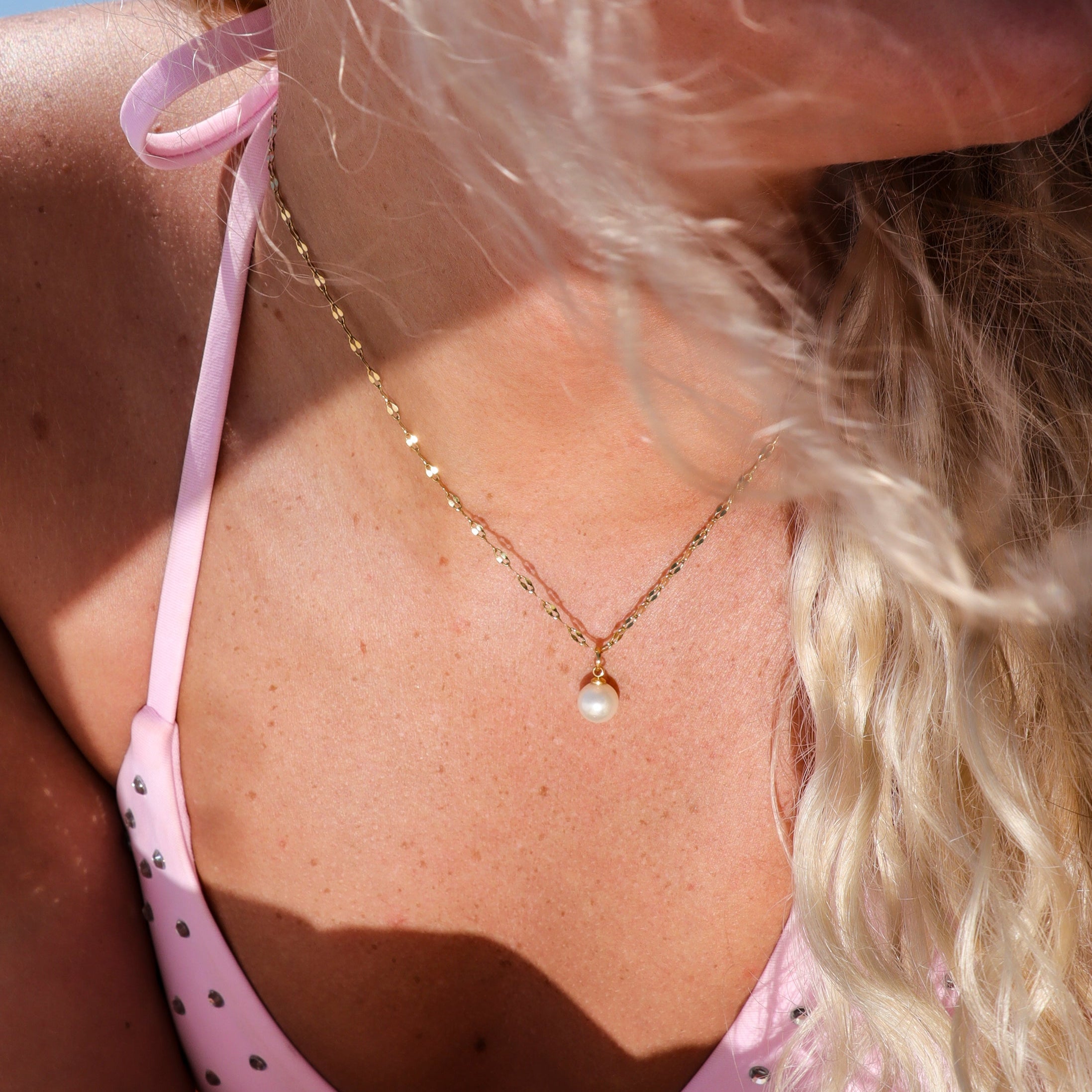 Glass Pearl Charms – Durable 8mm Hypoallergenic Jewelry With Gold Hoop Accent