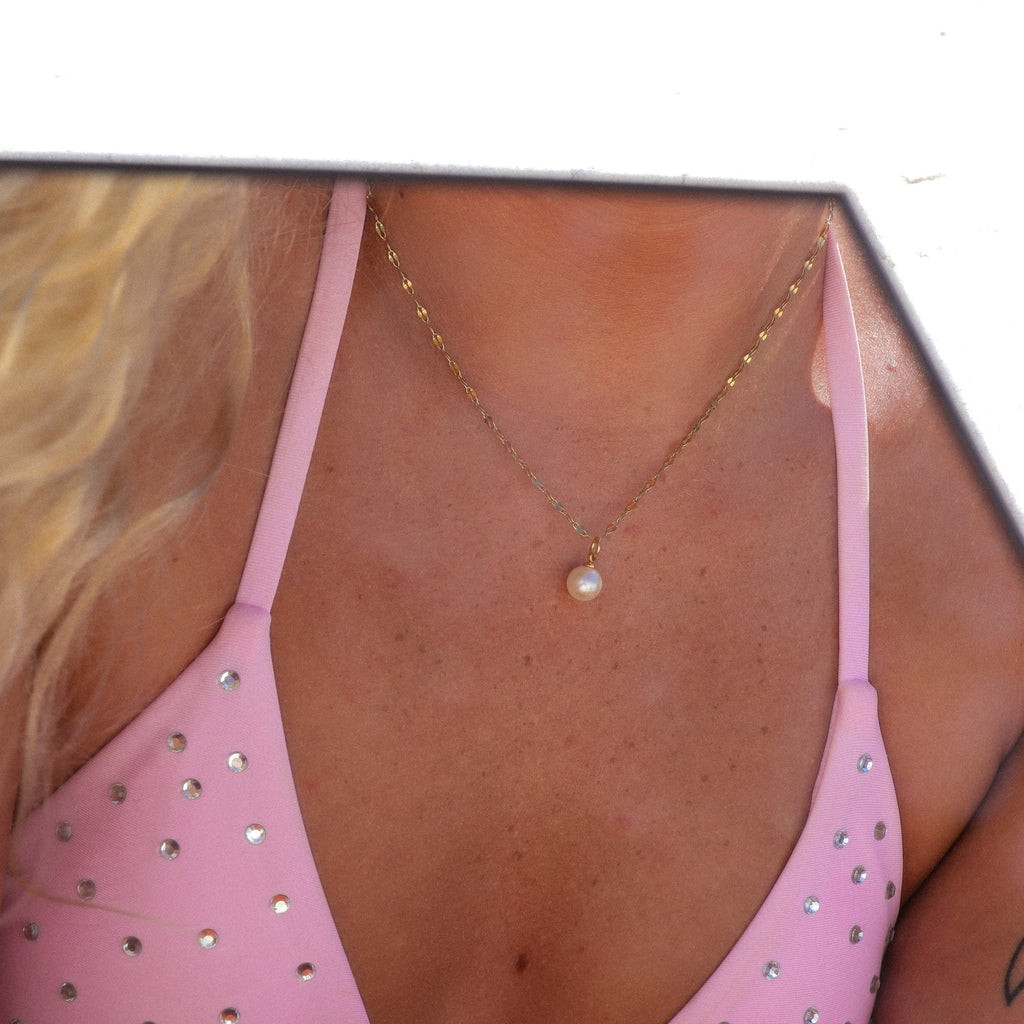 Glass Pearl Charms – Durable 8mm Hypoallergenic Jewelry With Gold Hoop Accent