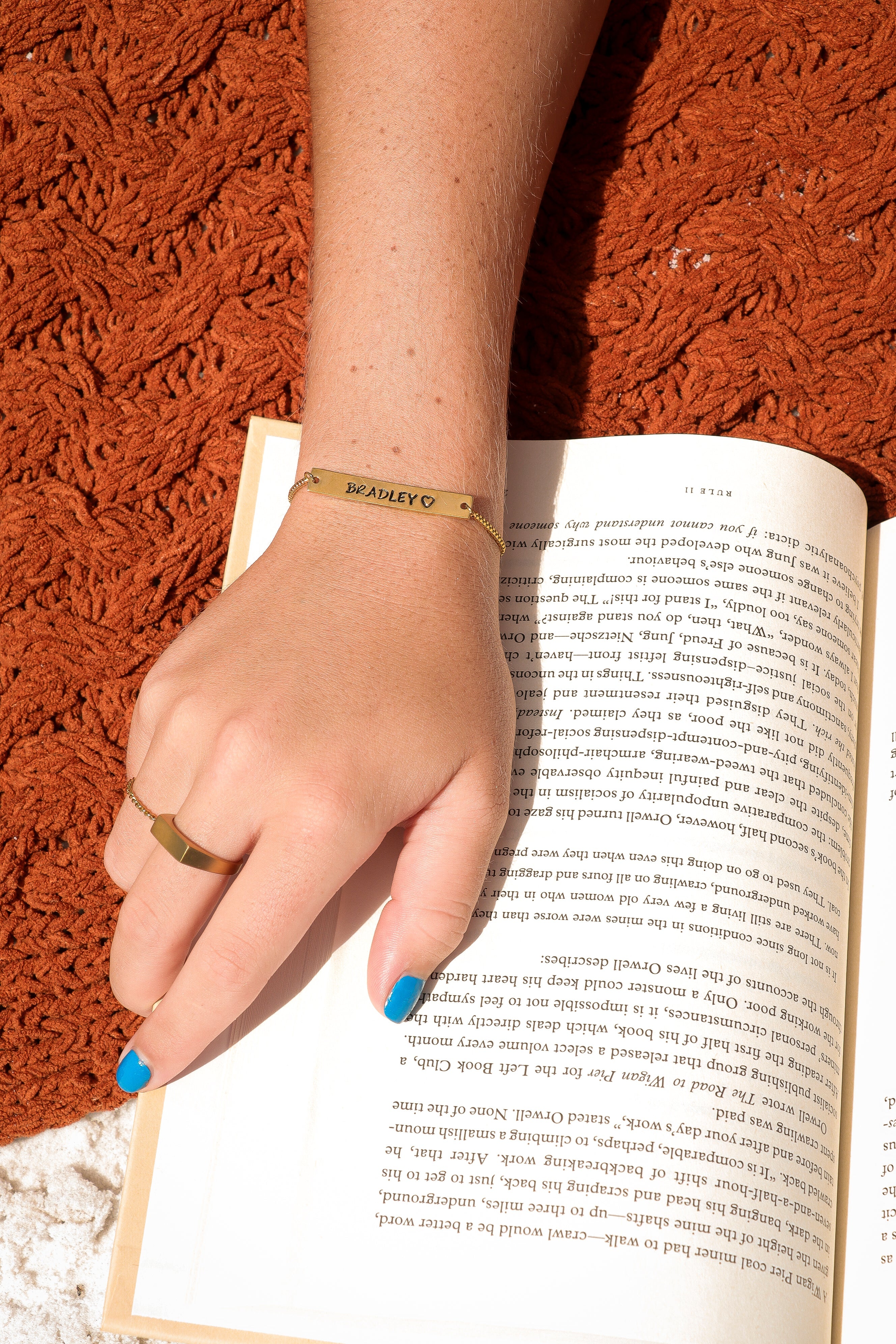 Gold Adjustable Bar Bracelet – 18K Gold PVD Stainless Steel Flat Adjustable Band