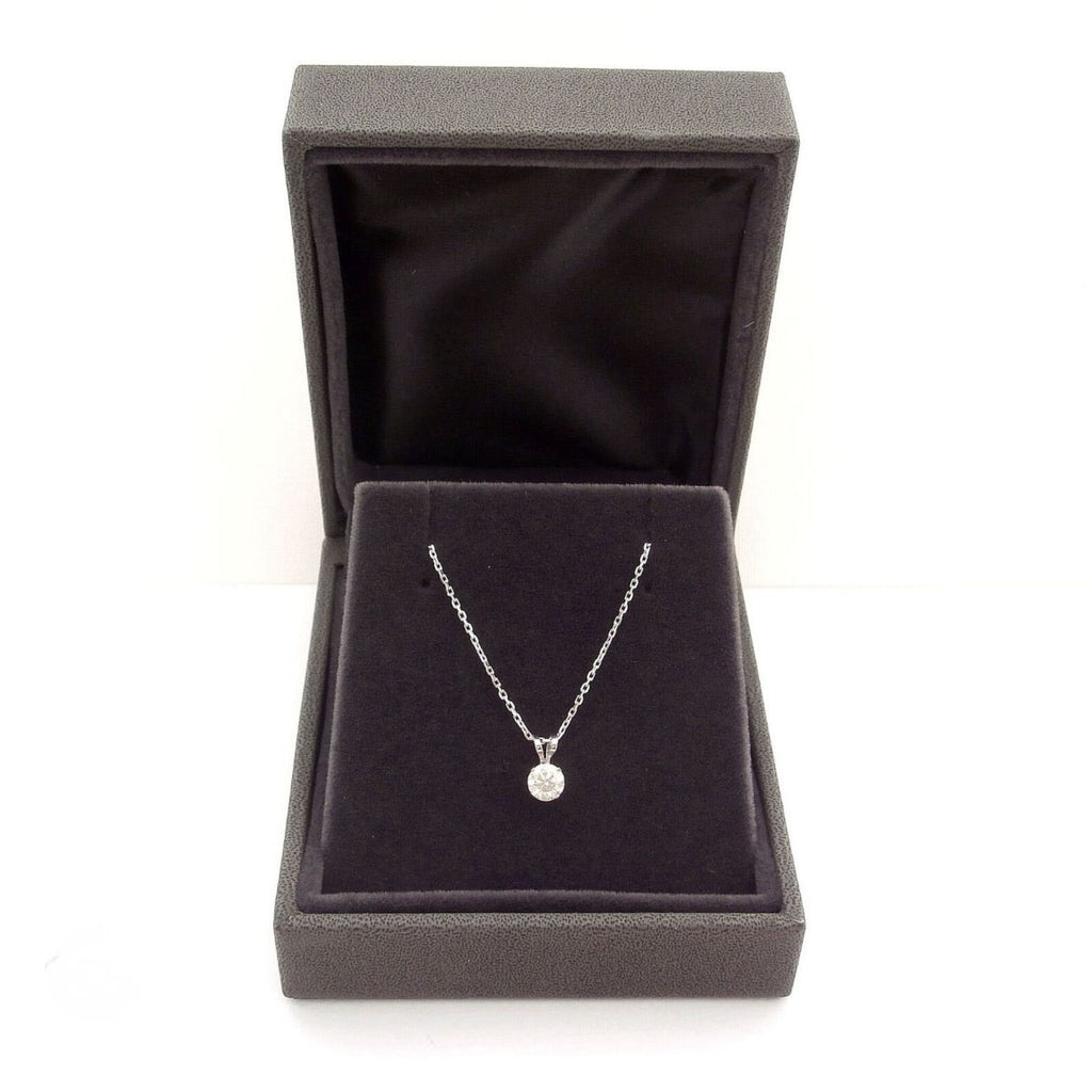 Lab Grown Diamond Pendant – 1 Carat Round Cut AGI Certified Gold Pendant