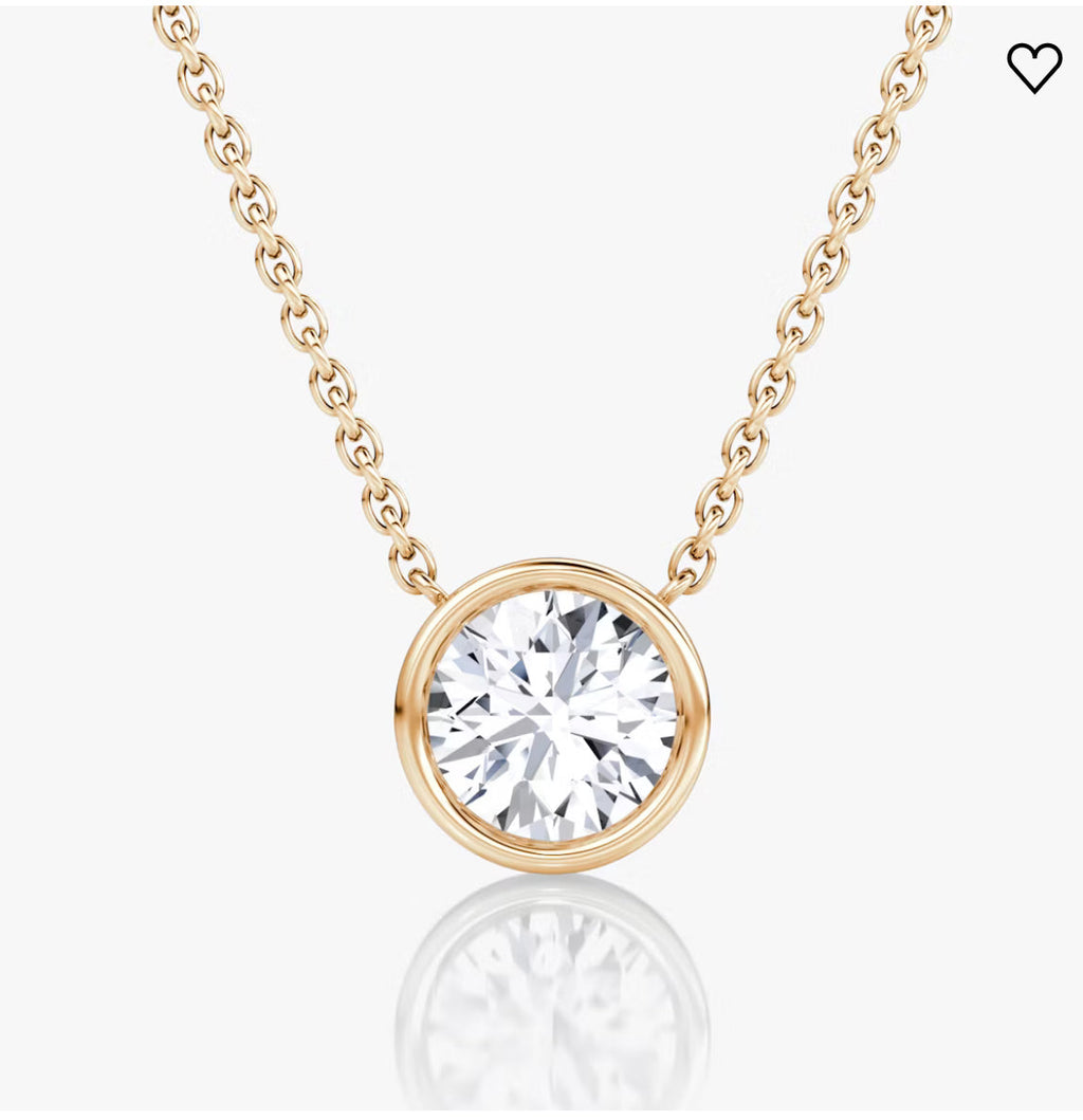 Lab Grown Diamond Pendant – 1 Carat Bezel Set Pendant | AGI Certified Necklace