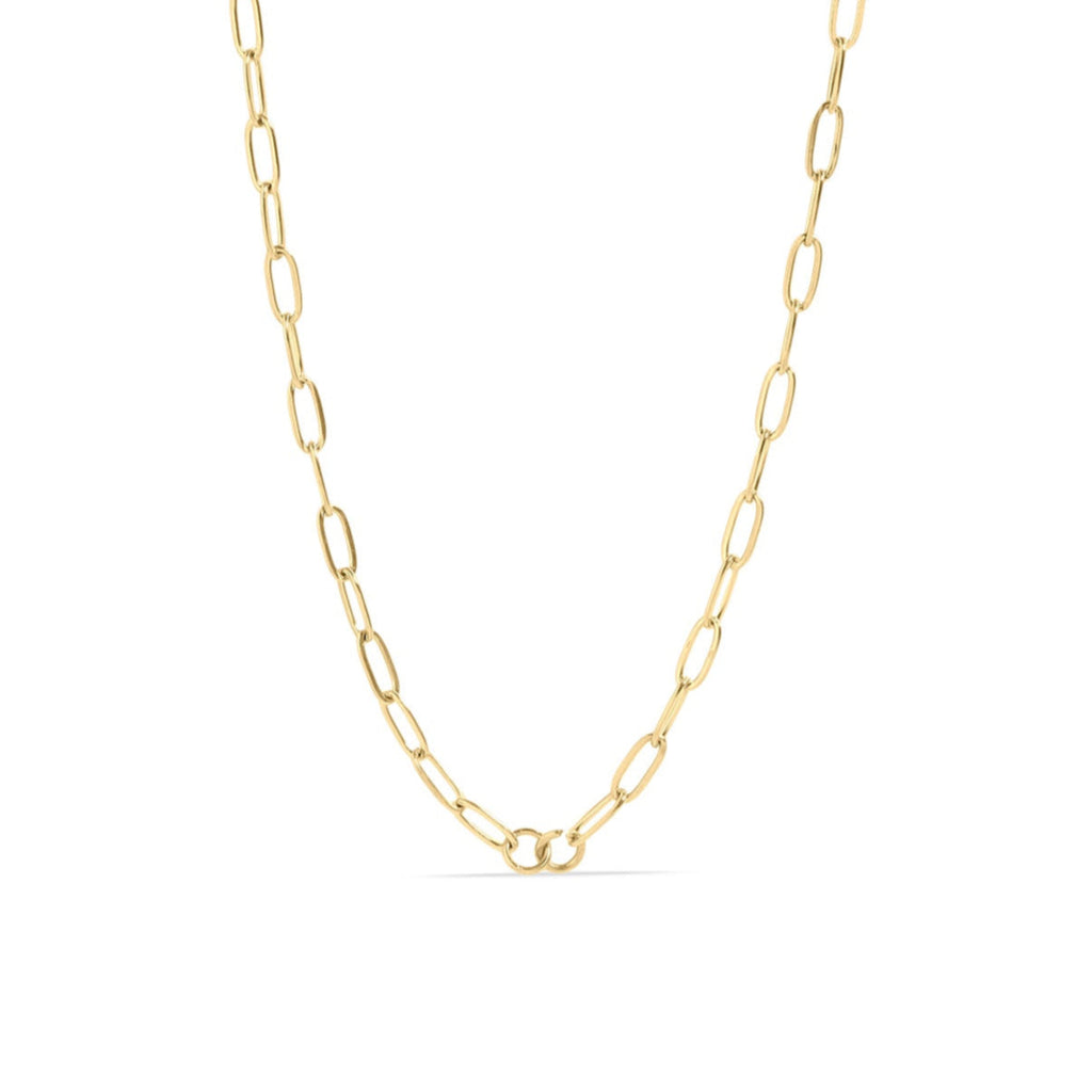 Paperclip Chain Necklace – 18K Gold Connector Charm Chain, Hypoallergenic Jewelry