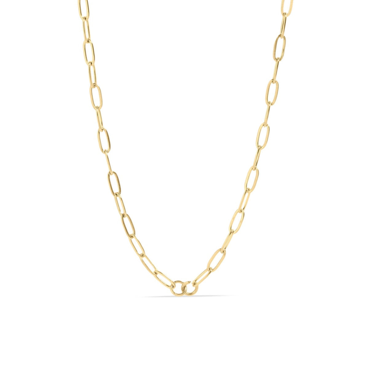 Paperclip Chain Necklace – 18K Gold Connector Charm Chain, Hypoallergenic Jewelry
