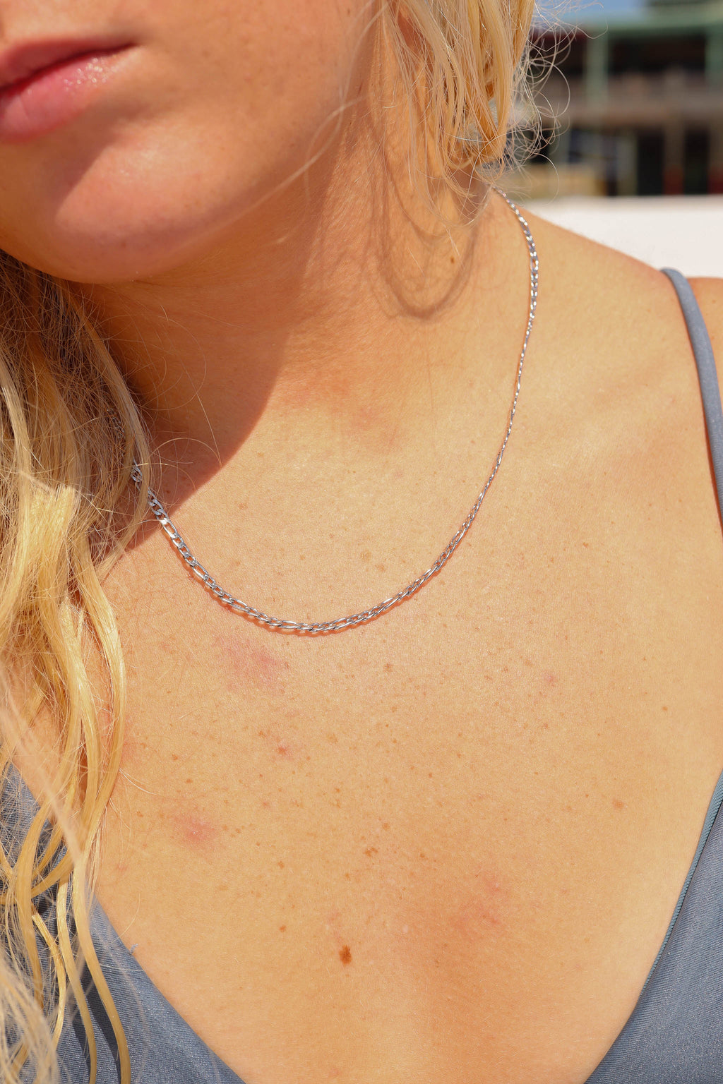 Stainless Steel Figaro Necklace – Durable Hypoallergenic Chain With Sleek Silver Links