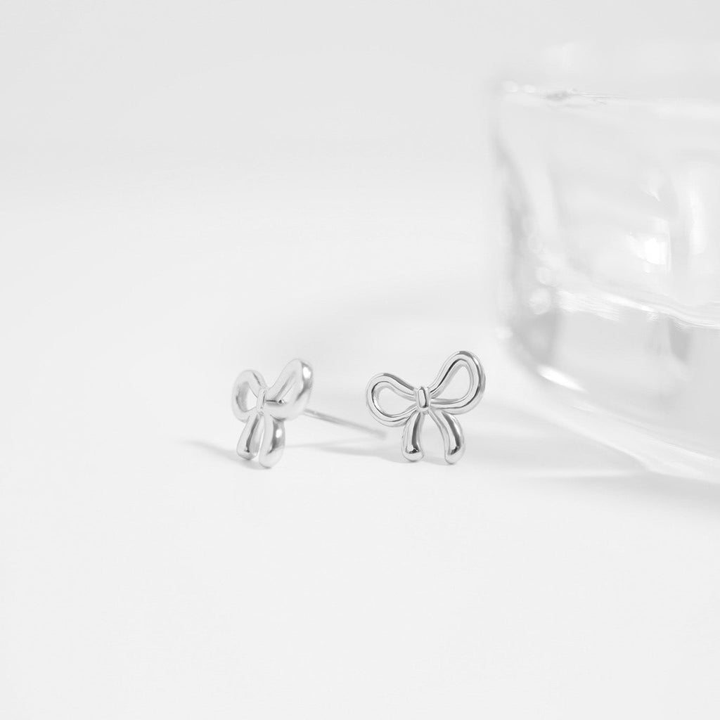 Gold Bow Stud Earrings – 18K Gold PVD Stainless Steel | Hypoallergenic Lightweight Studs