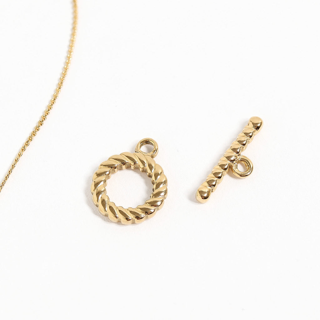 Gold Toggle Clasp – 18K PVD Coated Stainless Steel Braided Jewelry Clasp