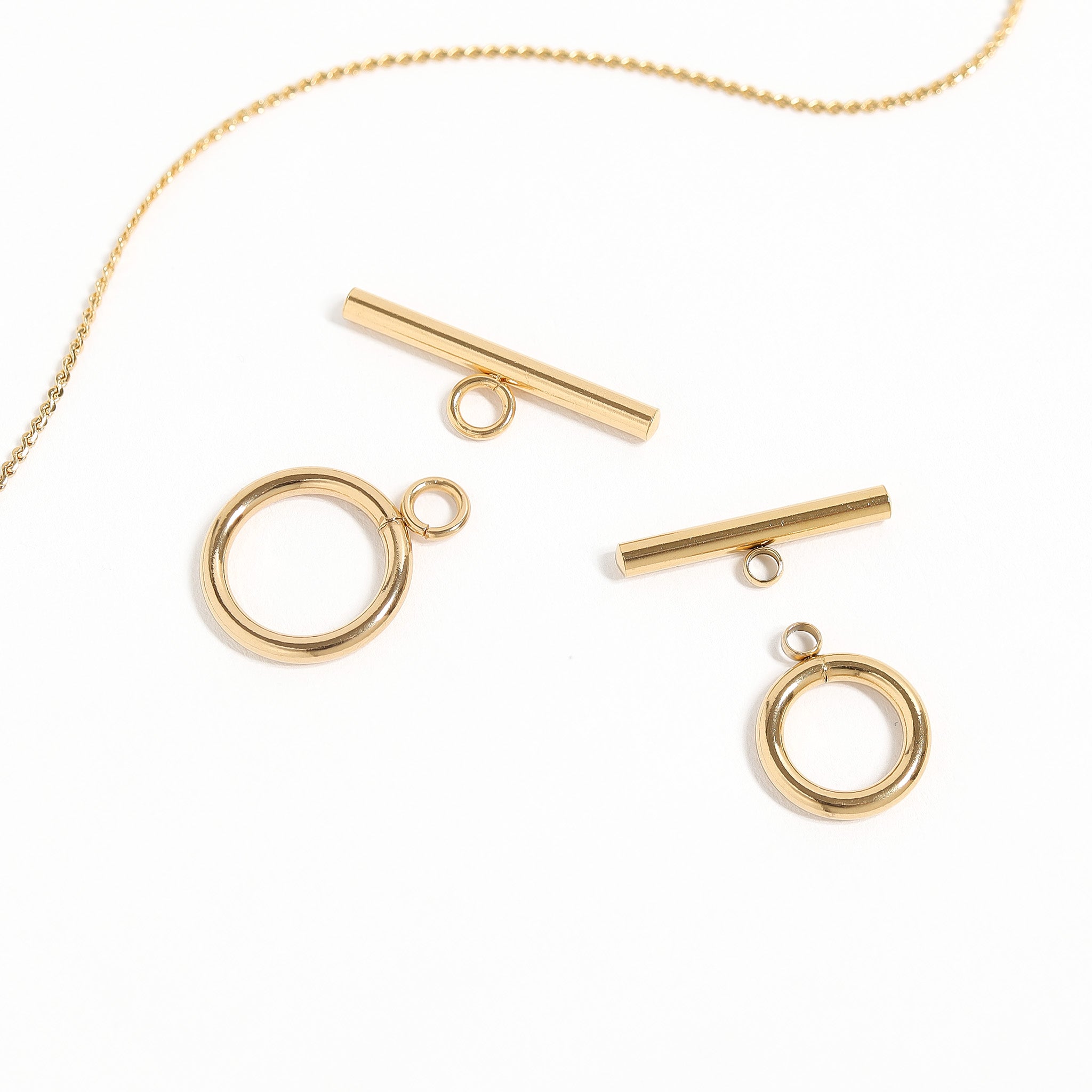 Gold Toggle Clasp – 18K PVD Stainless Steel Circle Toggle Clasp for Bracelets & Necklaces
