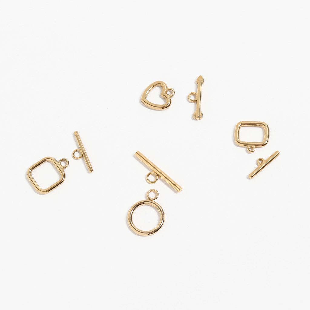 Gold Toggle Clasp – 18K PVD Stainless Steel Circle Toggle Clasp for Bracelets & Necklaces