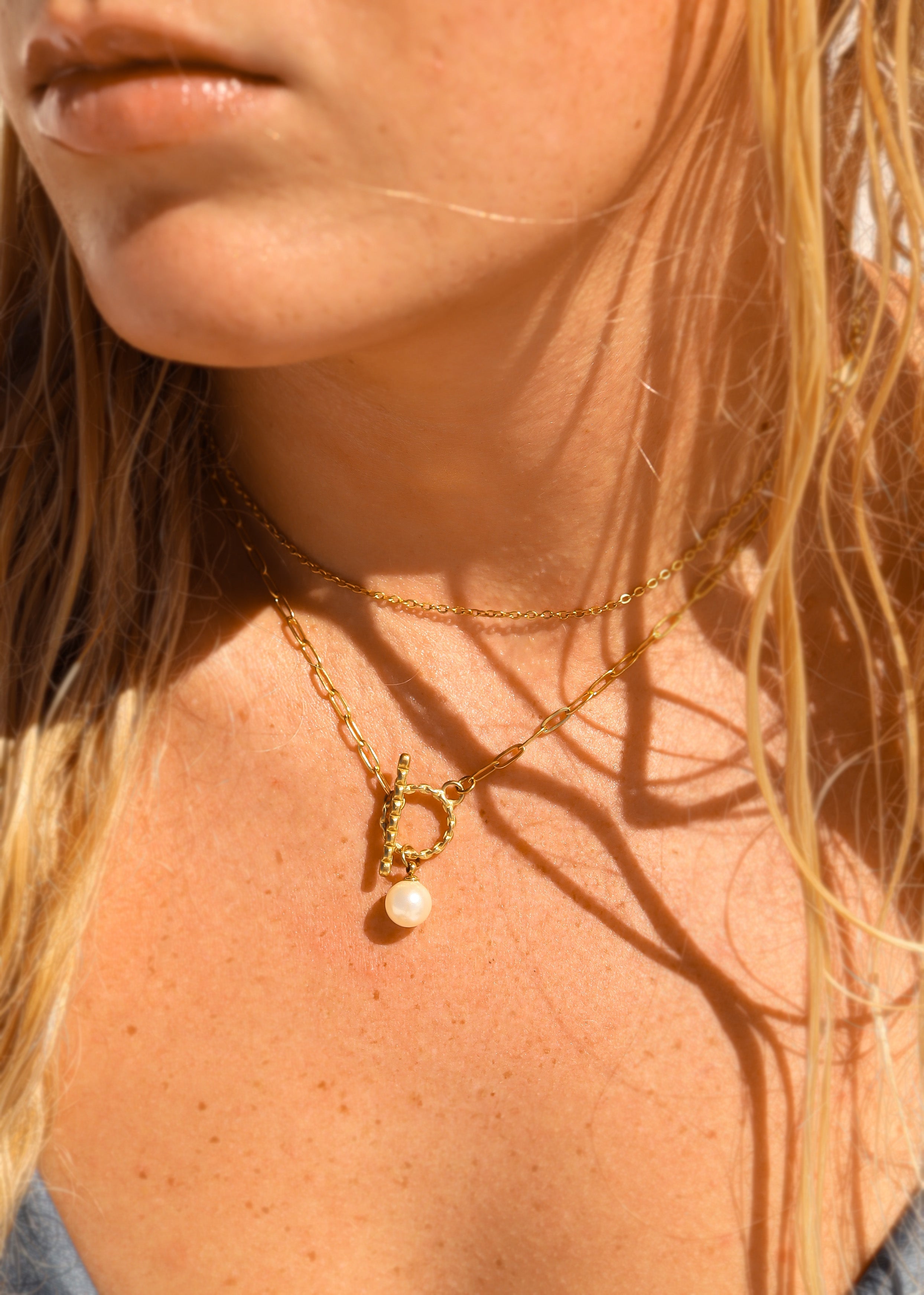 Gold PVD Necklace - 18K Gold Jewelry Stainless Steel Loop Chain Scratch Resistant