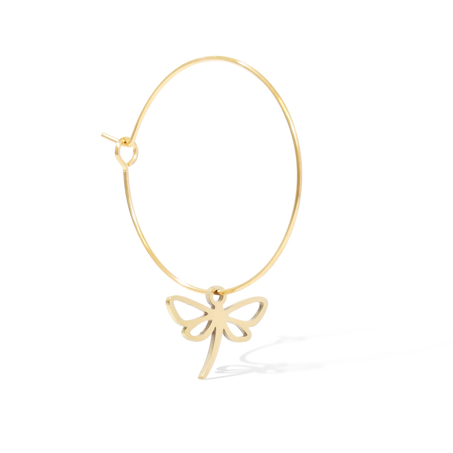 Dragonfly Charm 18K Gold Pendant – Dainty Stainless Steel Hypoallergenic Jewelry
