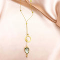Green Amethyst Necklace – Handmade Ballet Necklace With Circle Accent & Adjustable Chain