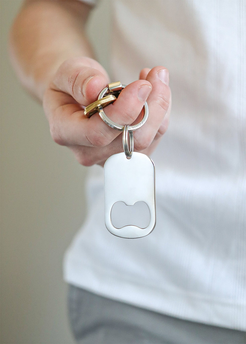 Engravable Bottle Opener Keychain - Customizable Metal Beverage Tool & Modern Carry