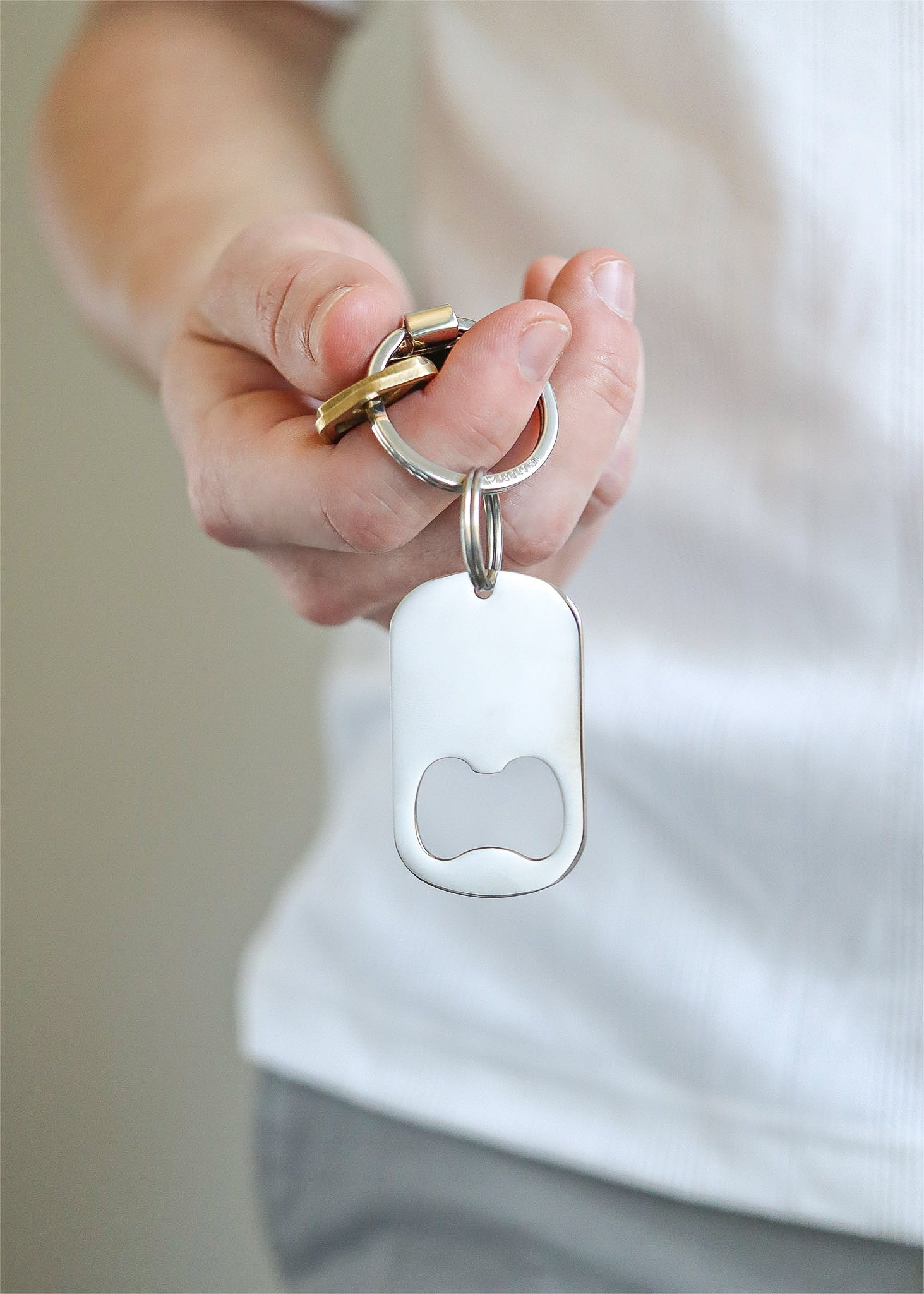Engravable Bottle Opener Keychain - Customizable Metal Beverage Tool & Modern Carry