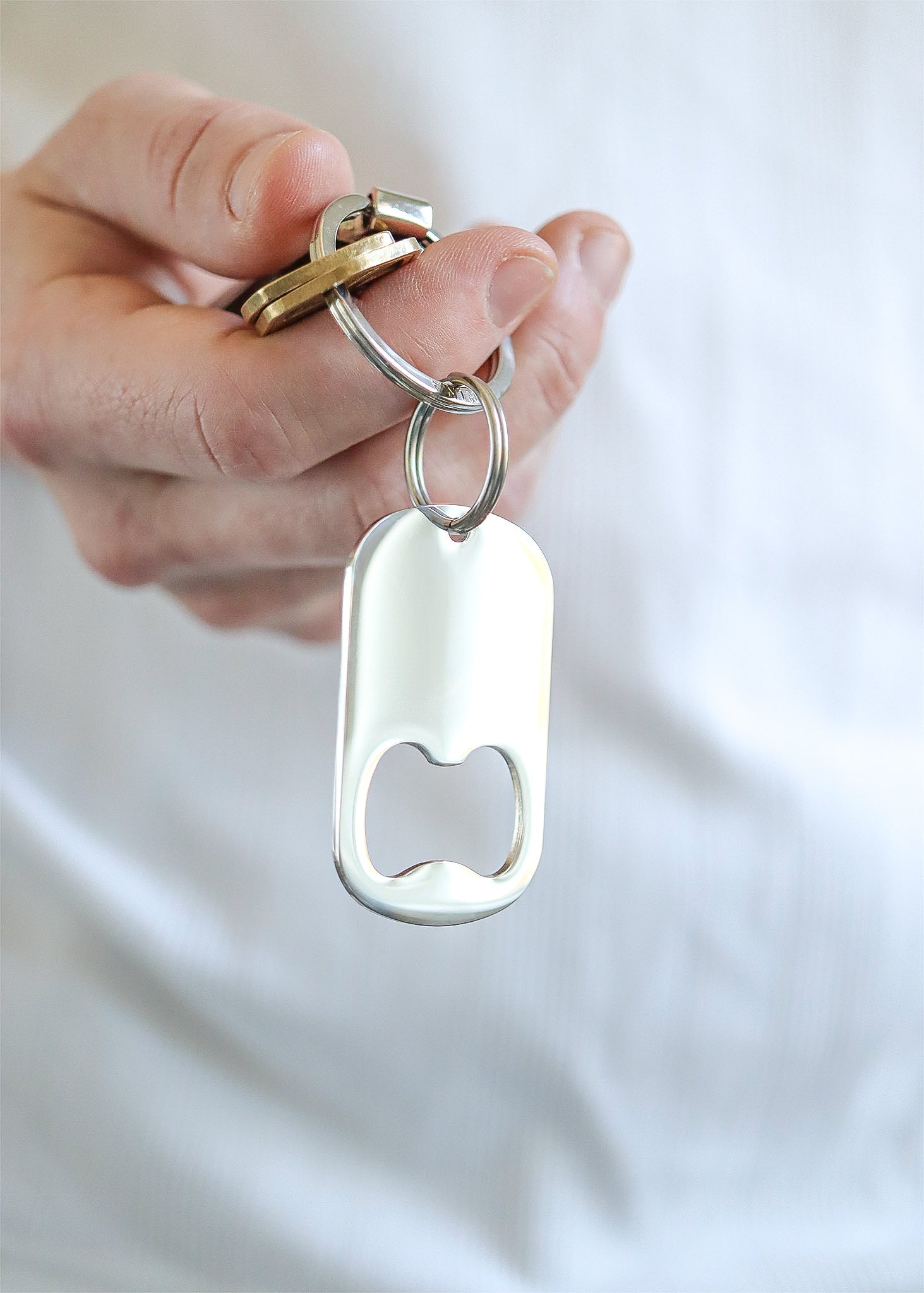 Engravable Bottle Opener Keychain - Customizable Metal Beverage Tool & Modern Carry