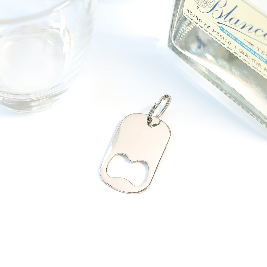 Engravable Bottle Opener Keychain - Customizable Metal Beverage Tool & Modern Carry