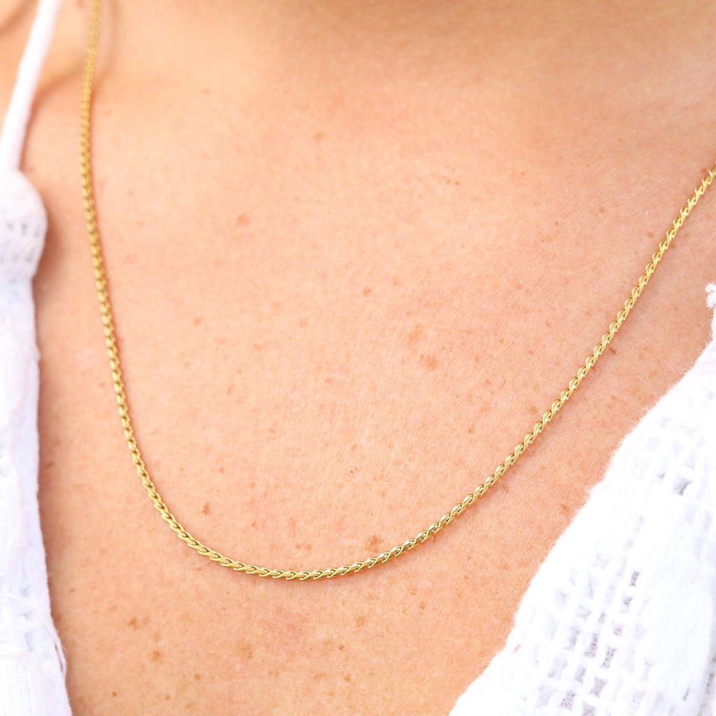 Twisted Link Chain Necklace - 1.5mm Stainless Steel Durable Metal Chain | Tarnish Resistant