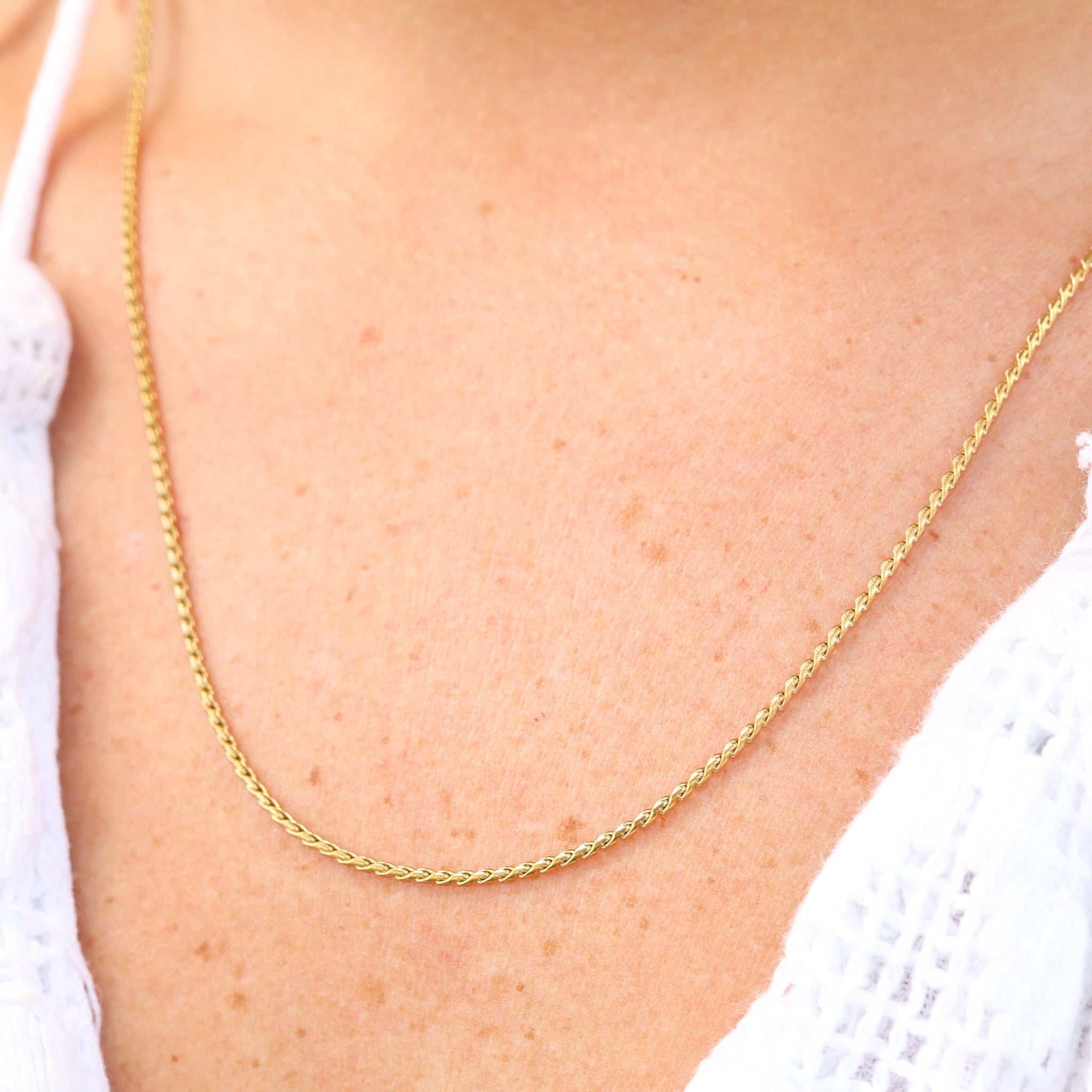 Twisted Link Chain Necklace - 1.5mm Stainless Steel Durable Metal Chain | Tarnish Resistant