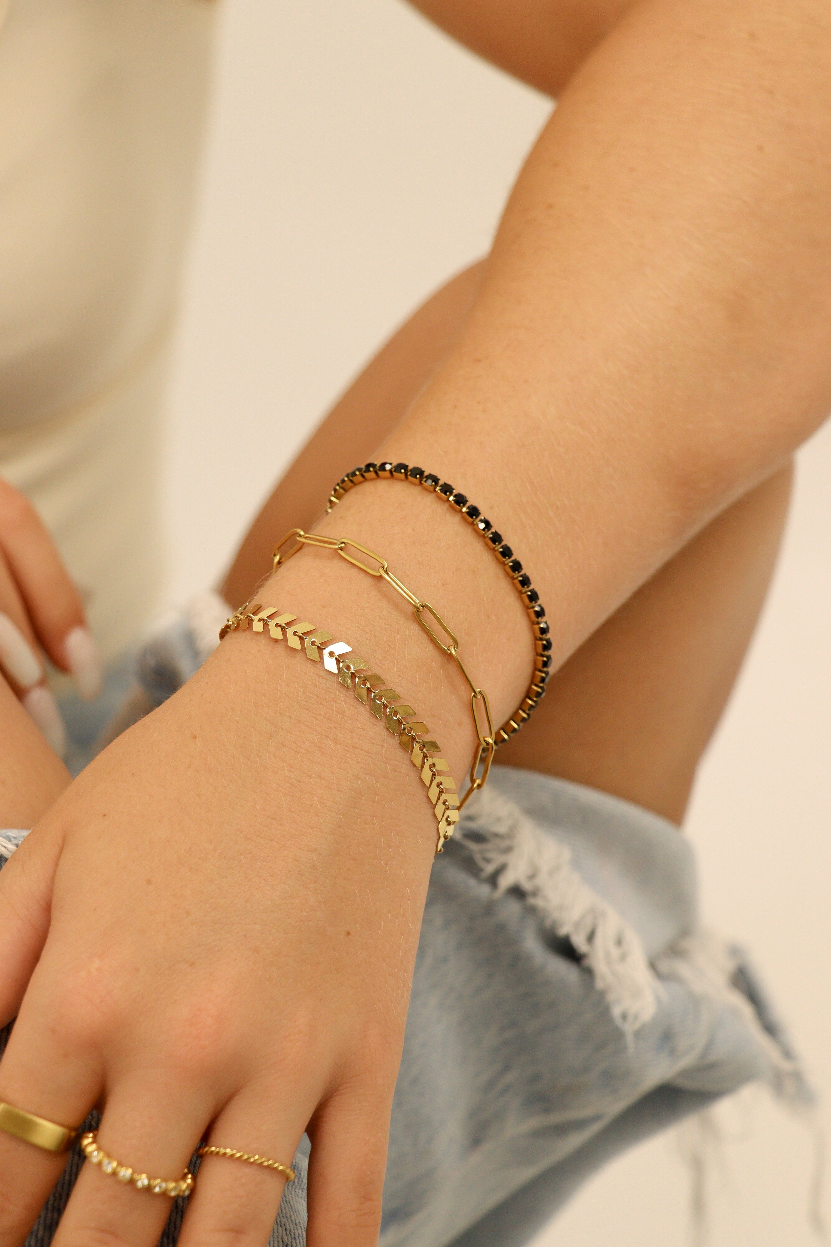 Gold Layered Bracelet Set – 25 Pc 18K Gold PVD Stainless Steel Bracelets for Women