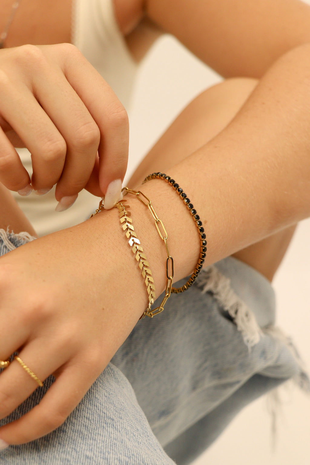 Gold Layered Bracelet Set – 25 Pc 18K Gold PVD Stainless Steel Bracelets for Women