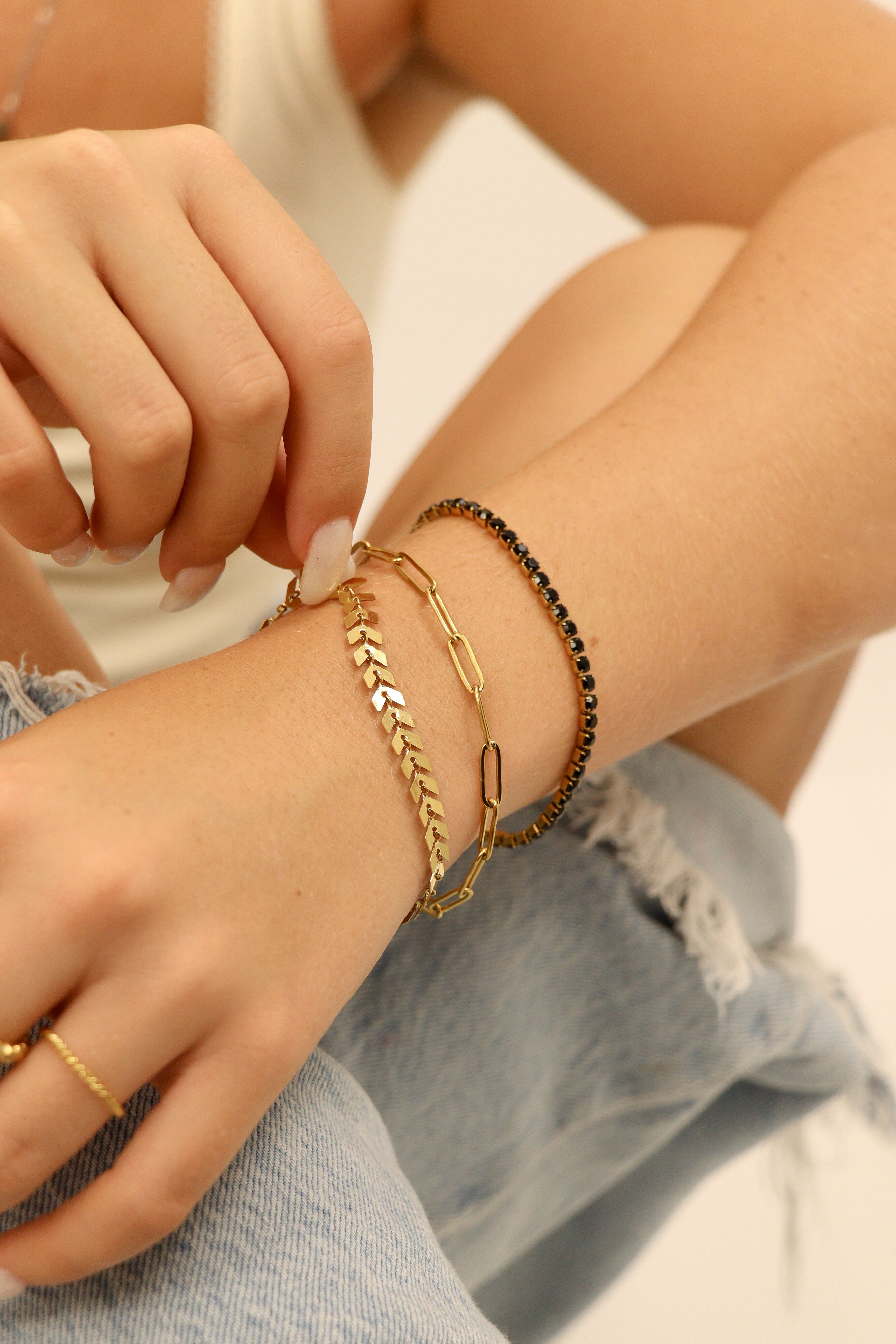 Gold Layered Bracelet Set – 25 Pc 18K Gold PVD Stainless Steel Bracelets for Women