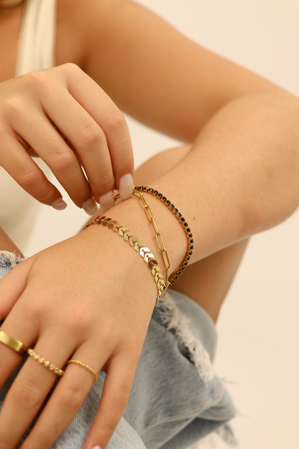 Gold Layered Bracelet Set – 25 Pc 18K Gold PVD Stainless Steel Bracelets for Women