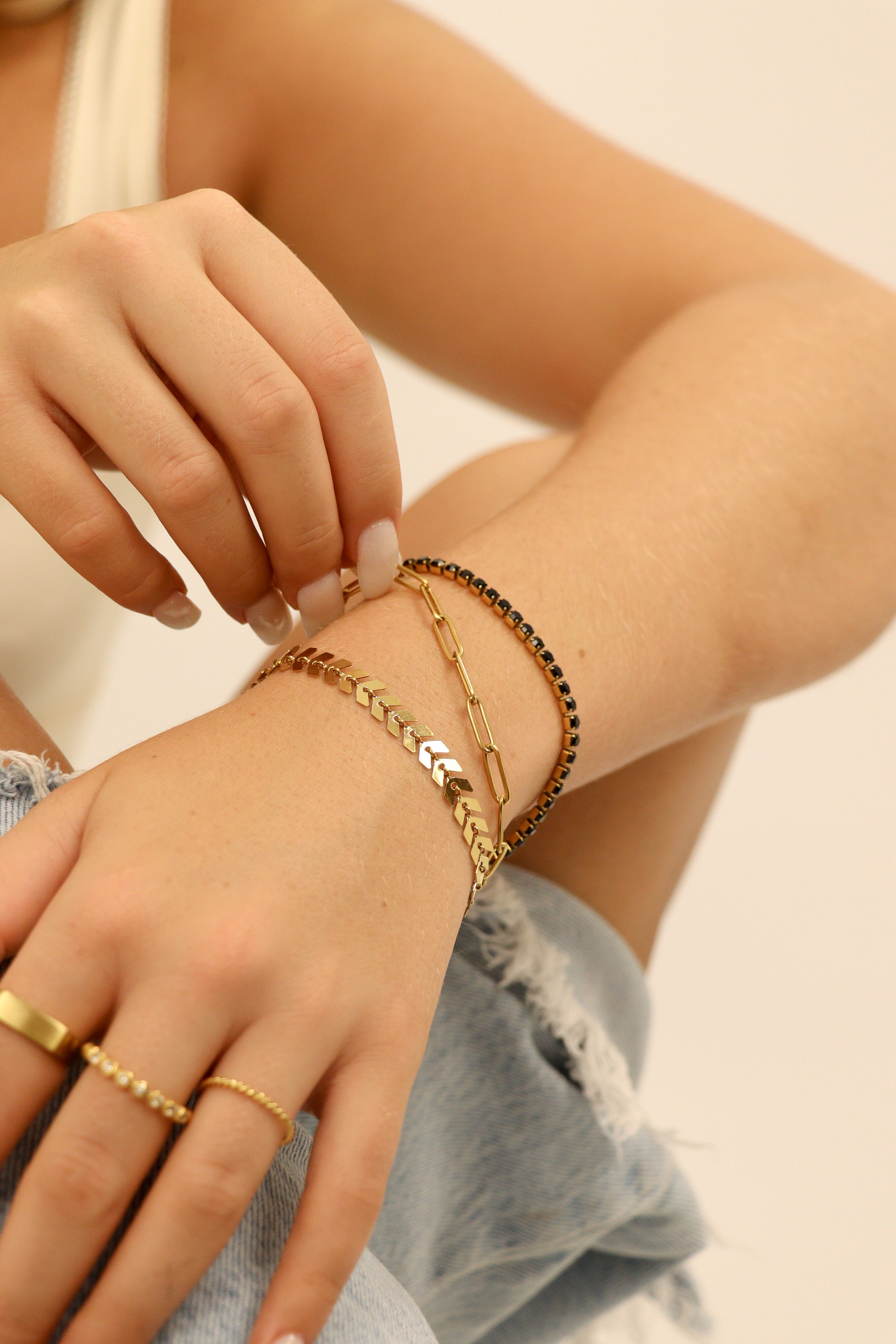 Gold Layered Bracelet Set – 25 Pc 18K Gold PVD Stainless Steel Bracelets for Women