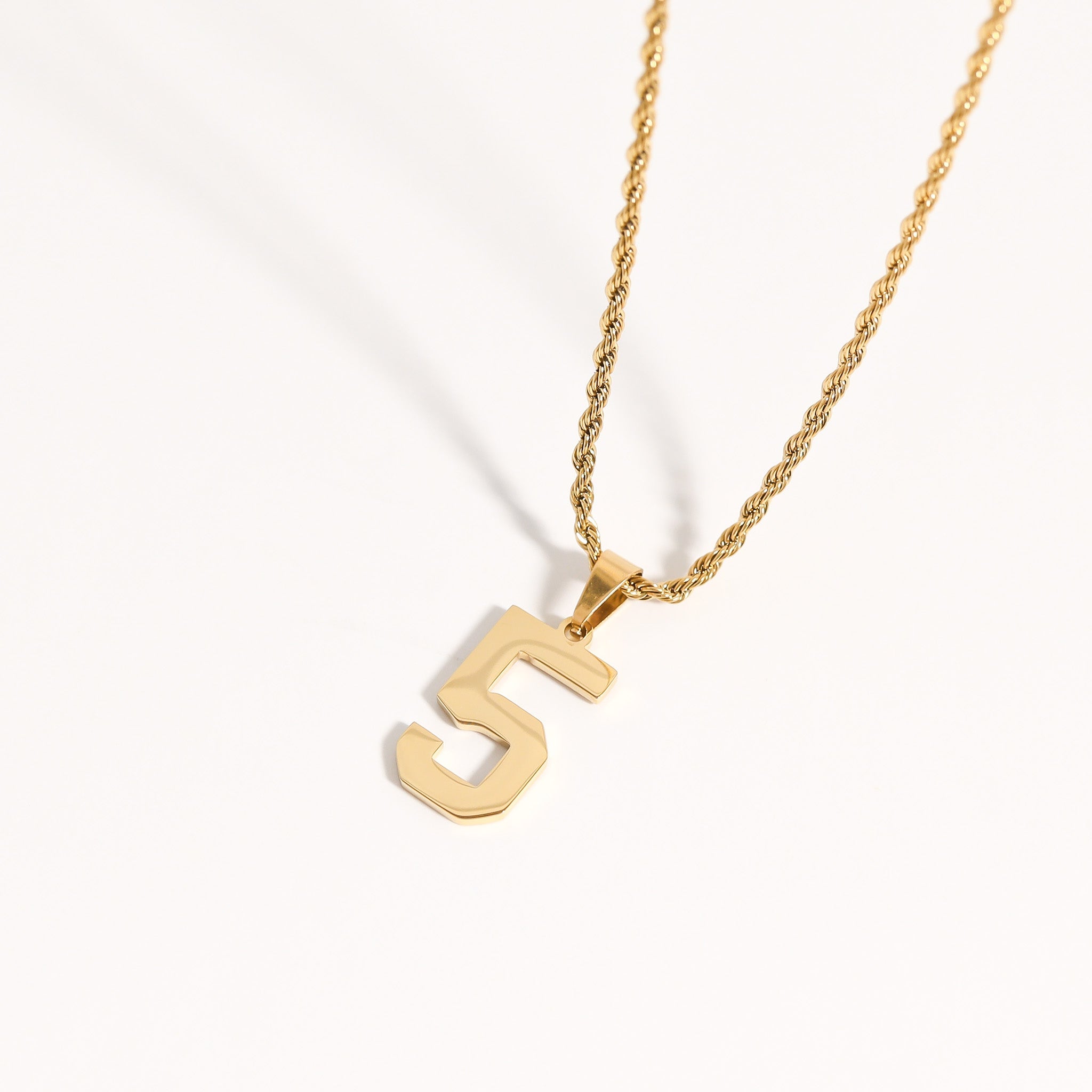 18K Gold Number Pendant – Stylish Athlete Accessory | Scratch Resistant Stainless Steel