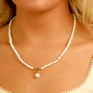 18K Gold PVD Stainless Steel Semi Precious Natural Stone Charms