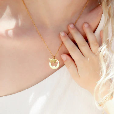 18K Gold PVD Stainless Steel Butterfly Cutout Necklace
