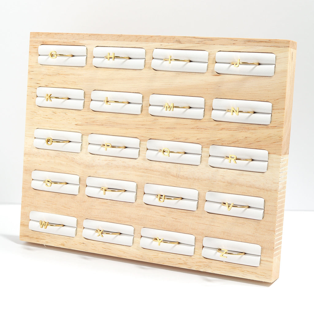 Initial Stacking Rings – Slim 18K Gold PVD Stainless Steel Band Jewelry