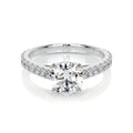 Lab Grown Diamond Ring – 14K White Gold Channel Setting With Sparkling Side Stones