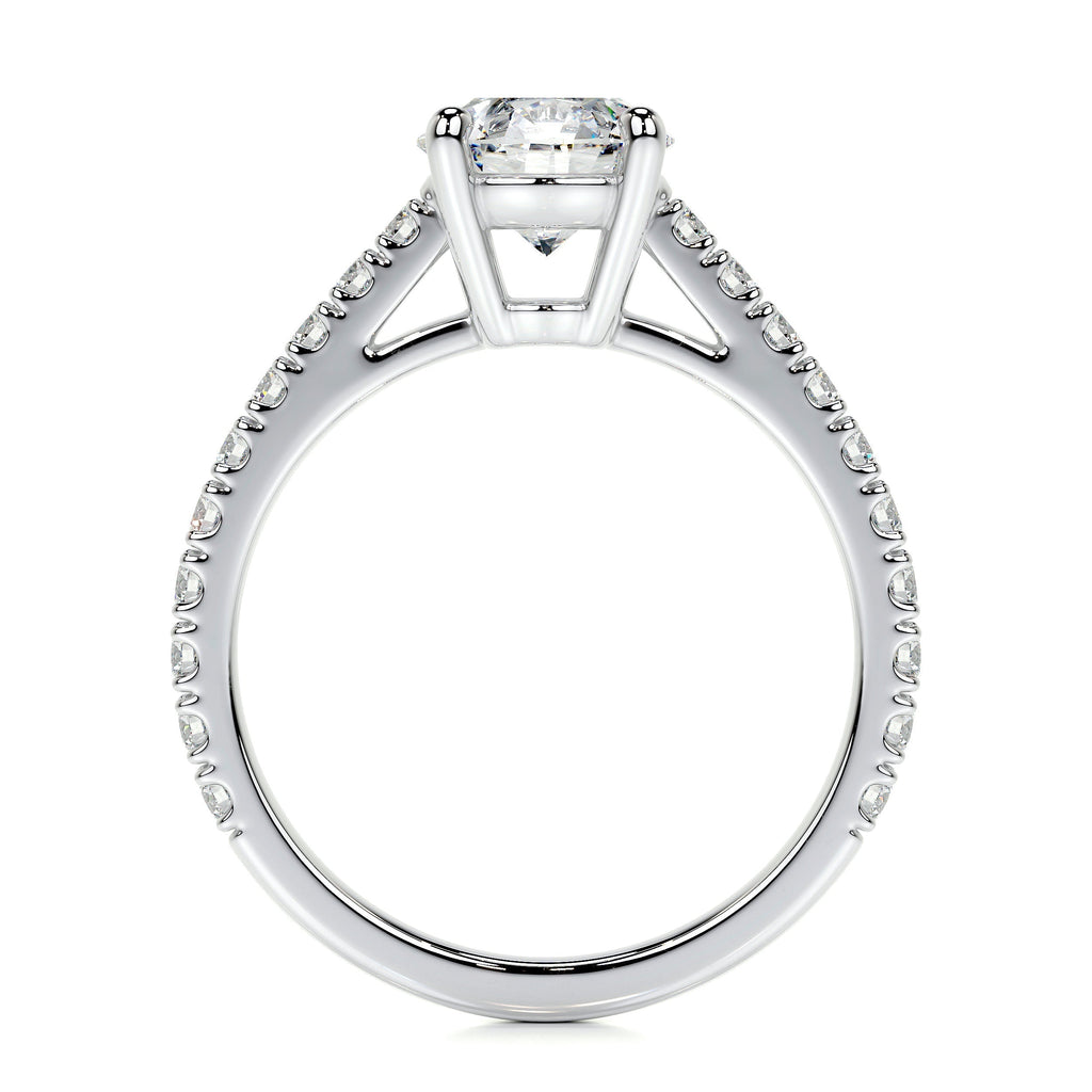 Lab Grown Diamond Ring – 14K White Gold Channel Setting With Sparkling Side Stones