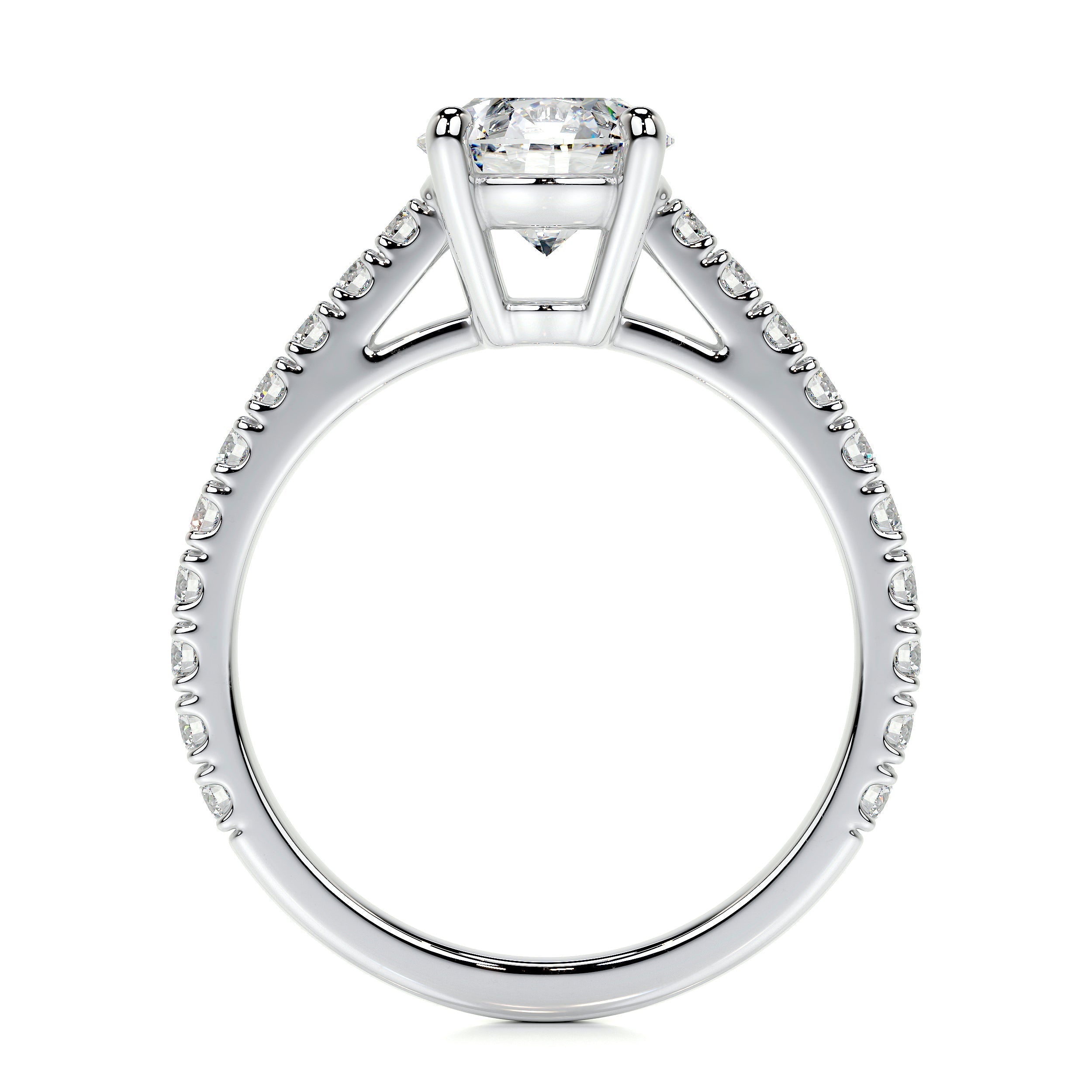Lab Grown Diamond Ring – 14K White Gold Channel Setting With Sparkling Side Stones