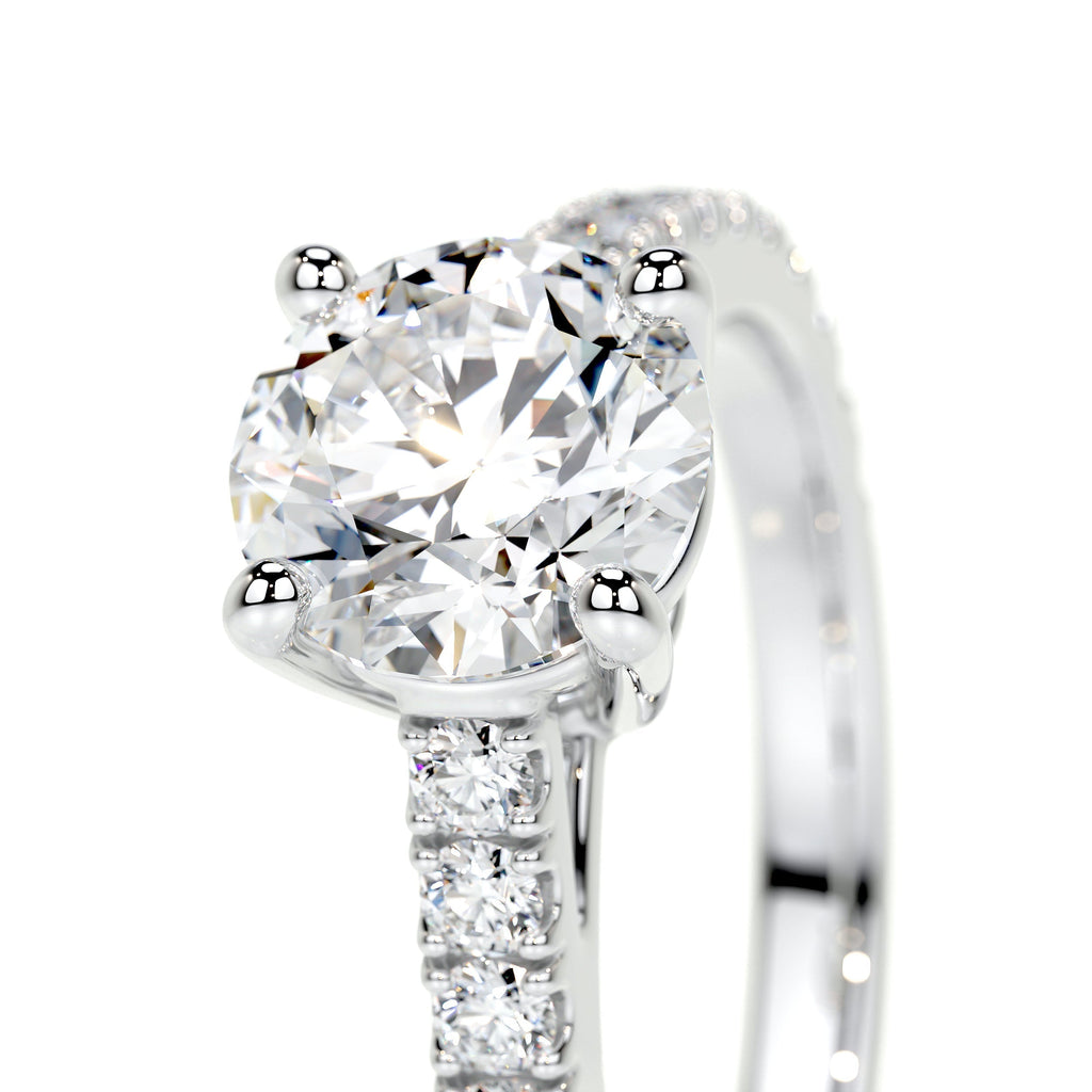 Lab Grown Diamond Ring – 14K White Gold Channel Setting With Sparkling Side Stones