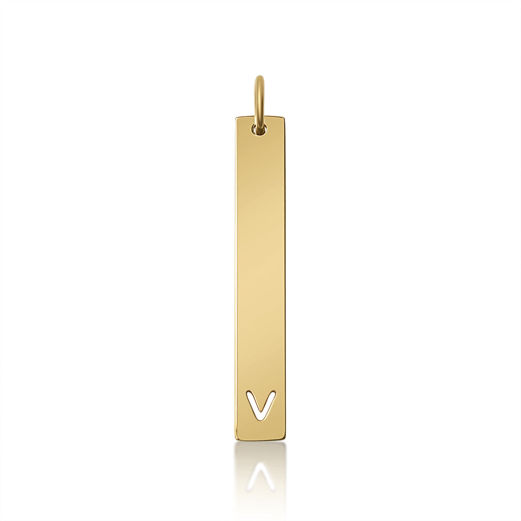 Stainless Steel Pendant - Cutout Initial Pendant | 18K PVD Coated Gold & Rose Gold