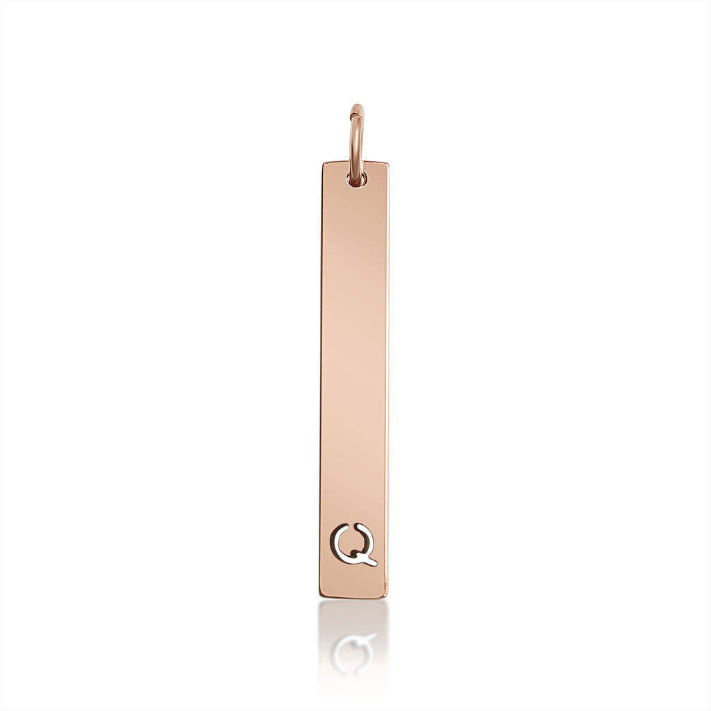 Stainless Steel Pendant - Cutout Initial Pendant | 18K PVD Coated Gold & Rose Gold
