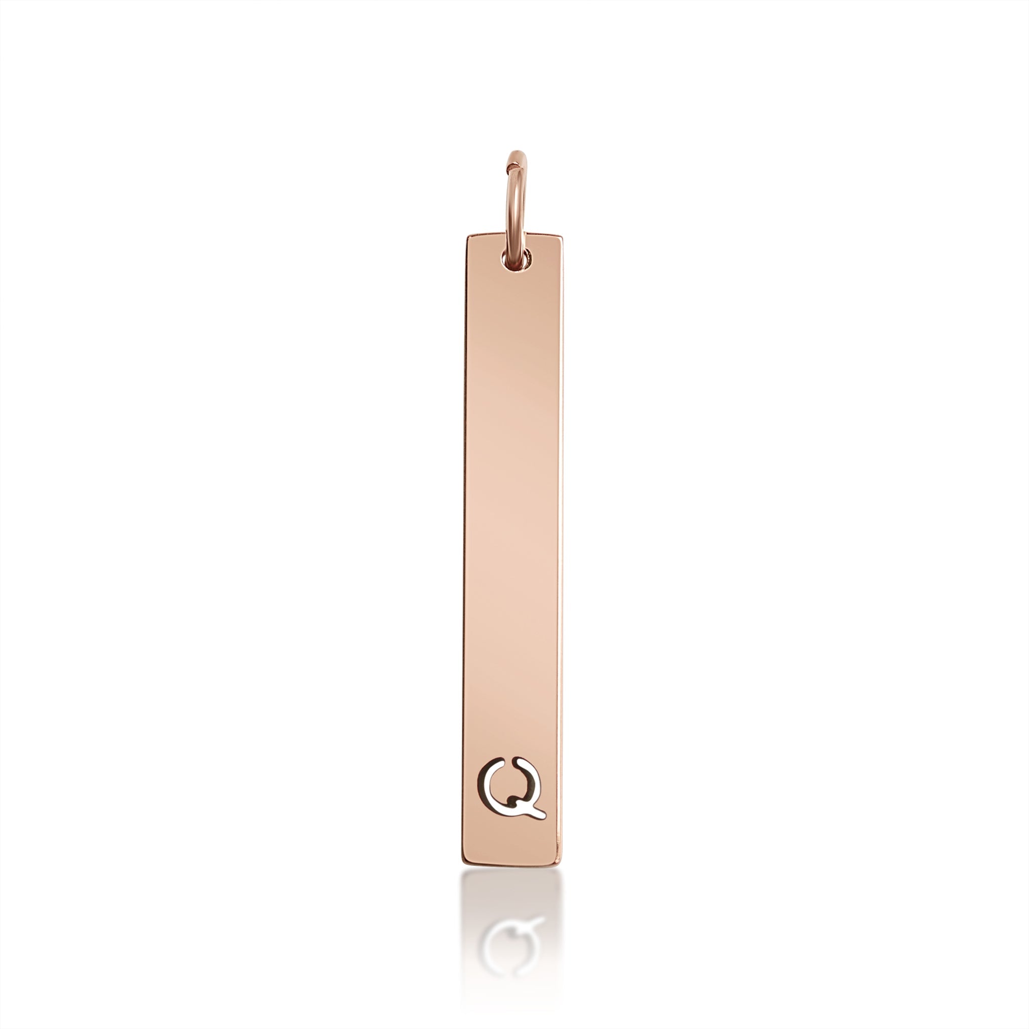 Stainless Steel Pendant - Cutout Initial Pendant | 18K PVD Coated Gold & Rose Gold
