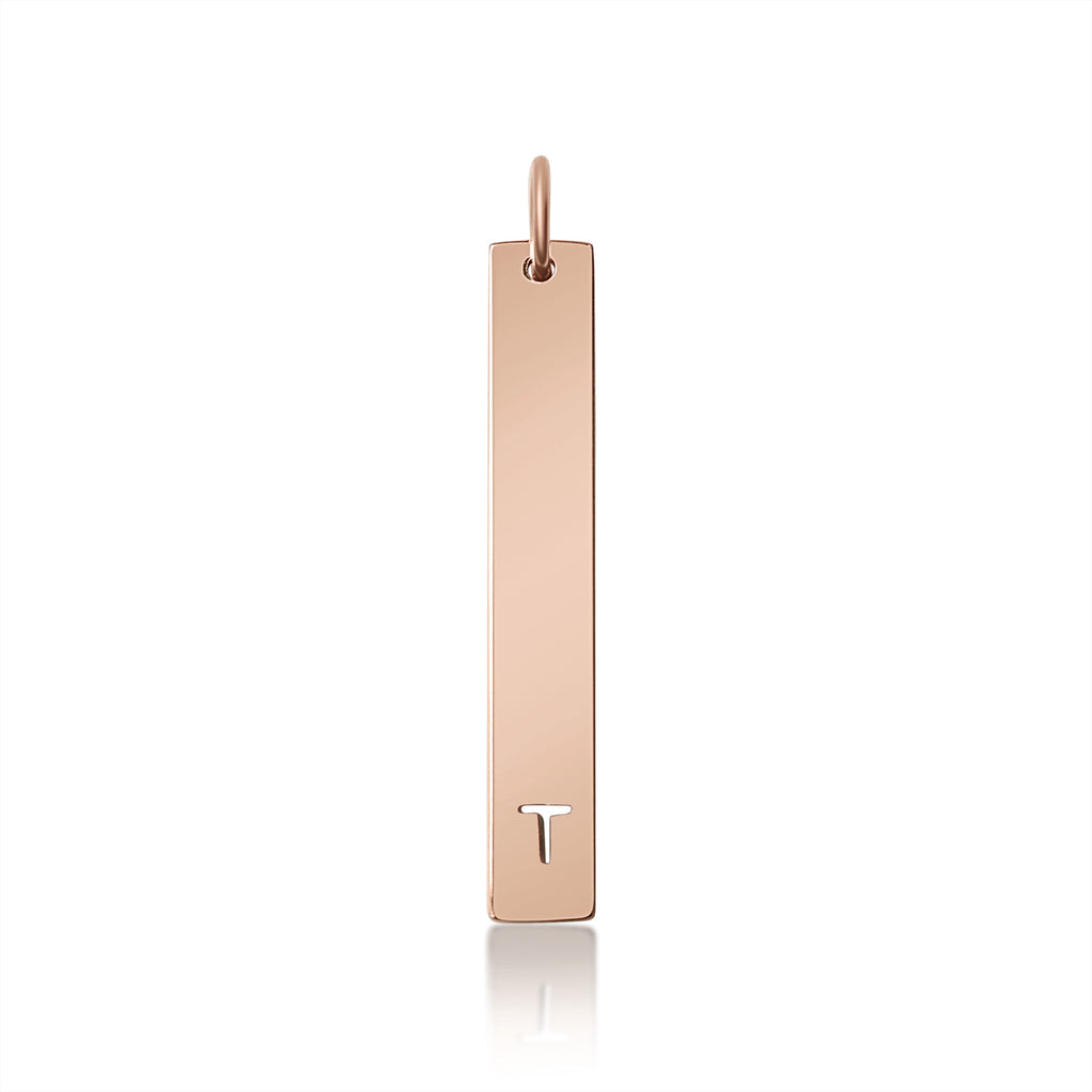 Stainless Steel Pendant - Cutout Initial Pendant | 18K PVD Coated Gold & Rose Gold