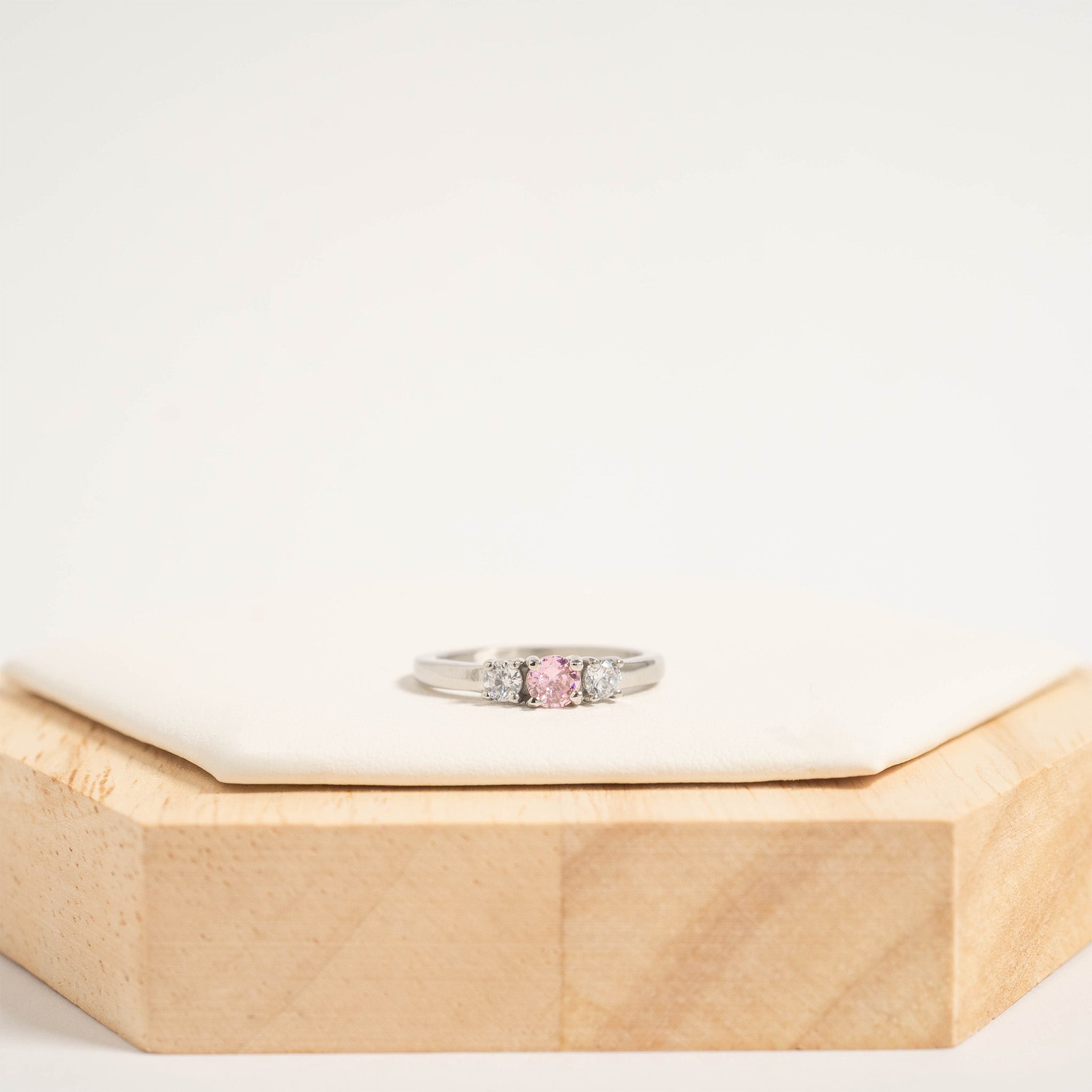 Birthstone Ring - Stainless Steel Band with CZ Accent for Women, Durable 316L