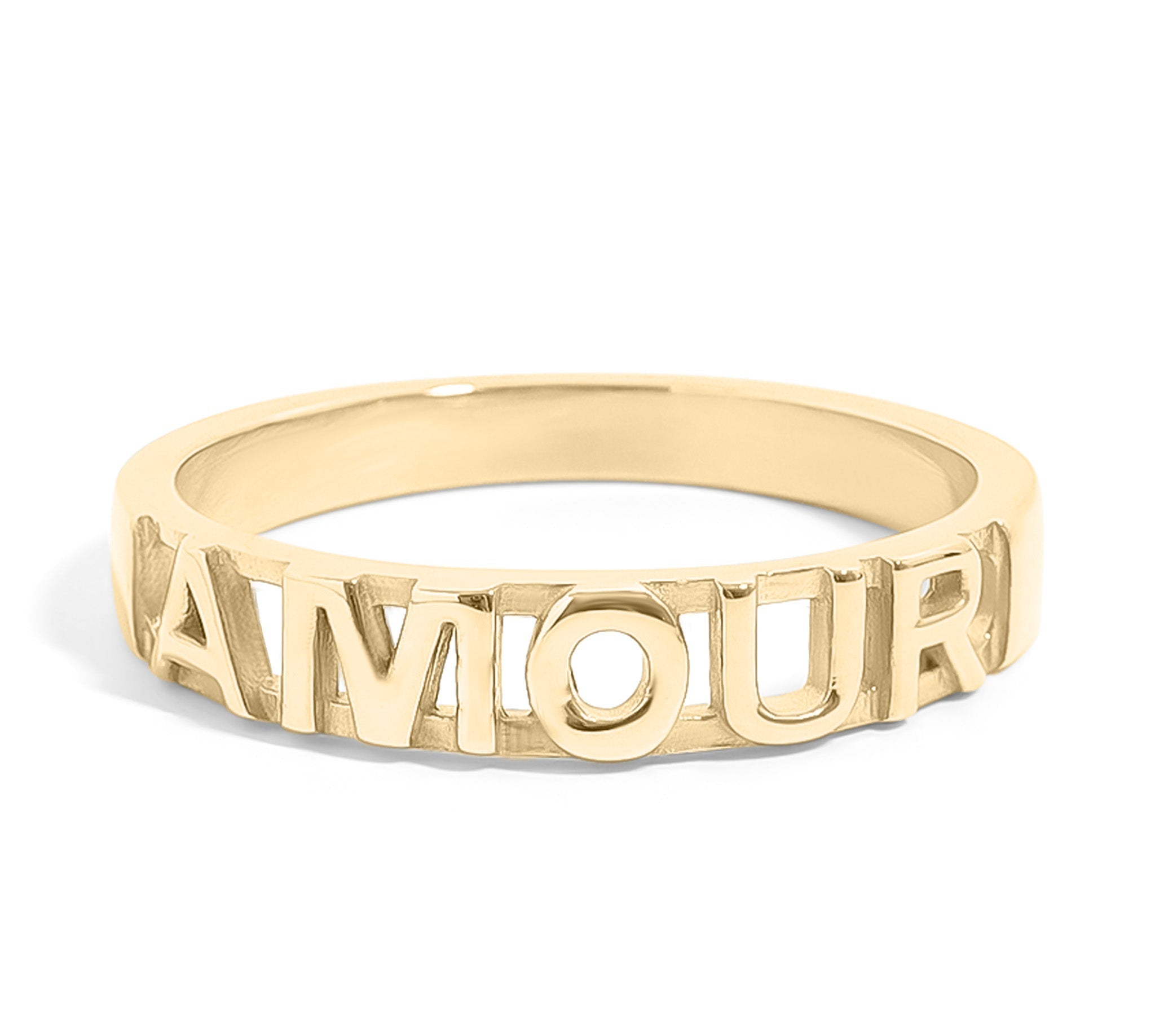 18K Gold Stacking Ring – Hypoallergenic Stainless Steel Love Symbol Jewelry