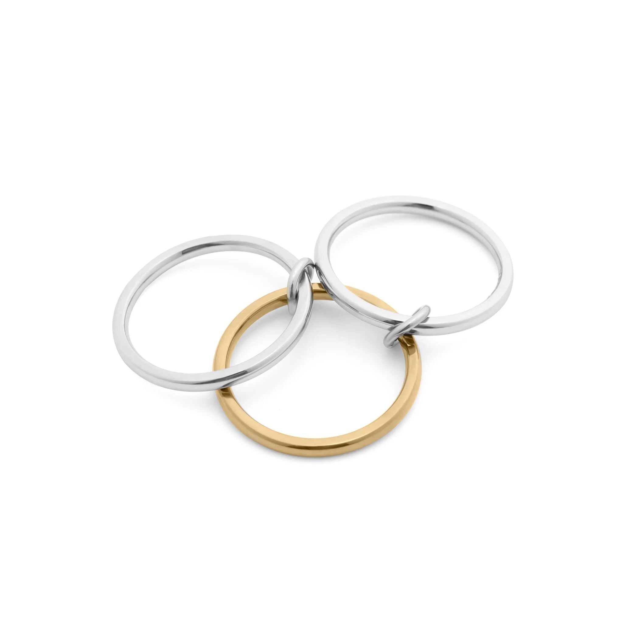 Mixed Metal Ring – 18K Gold Triple Intertwined Layered Metal Band | Scratch Resistant
