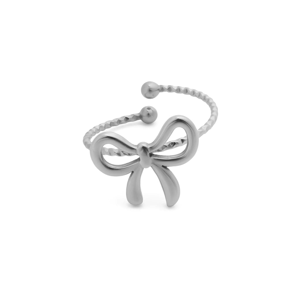 Adjustable Bow Ring – 18K Gold PVD Stainless Steel, Hypoallergenic & Scratch Resistant