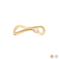 18K Gold Stacking Ring – Abstract Stone Accent | Durable Stainless Steel, Hypoallergenic