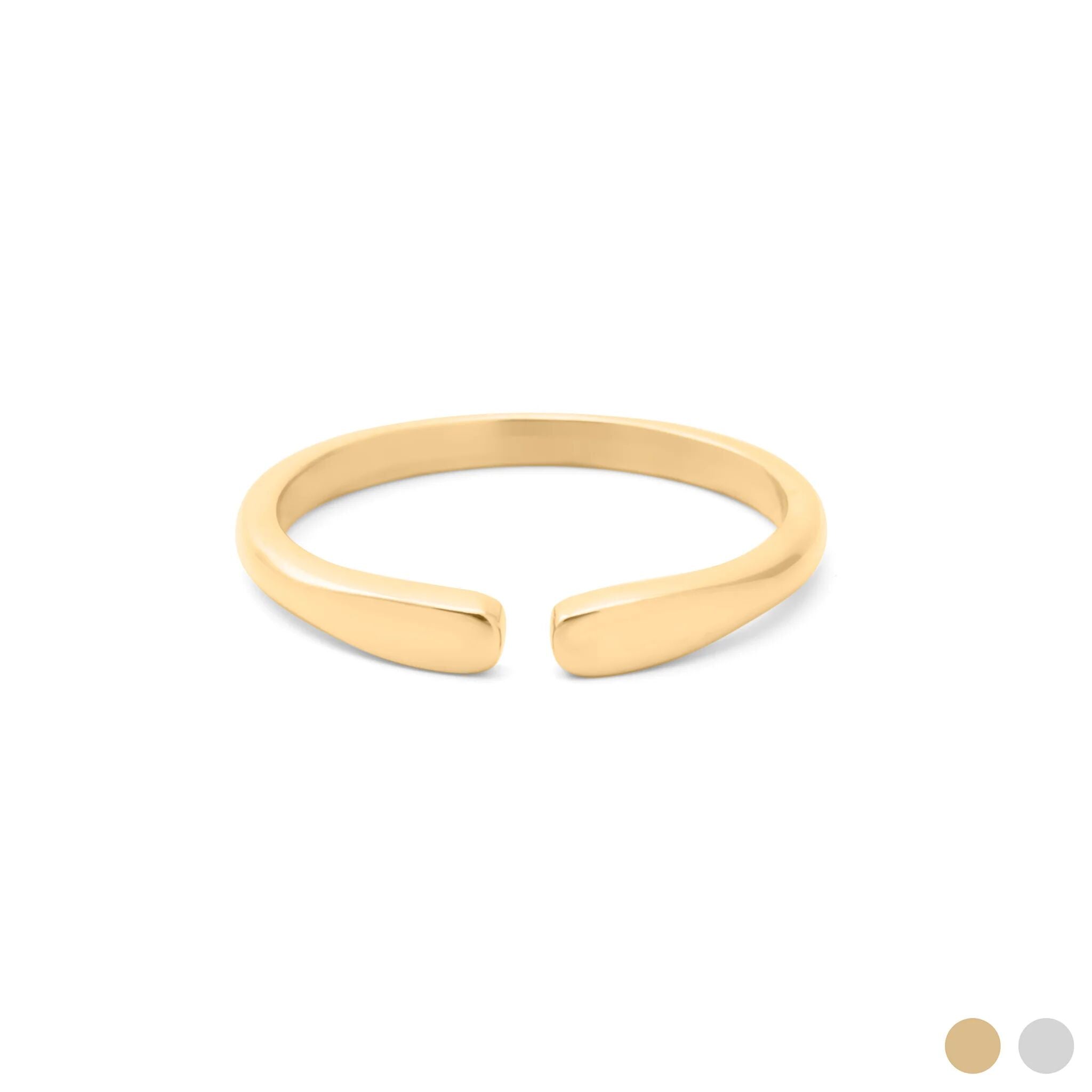 18K Gold PVD Stainless Steel Dainty Blank Stack Ring- gold main
